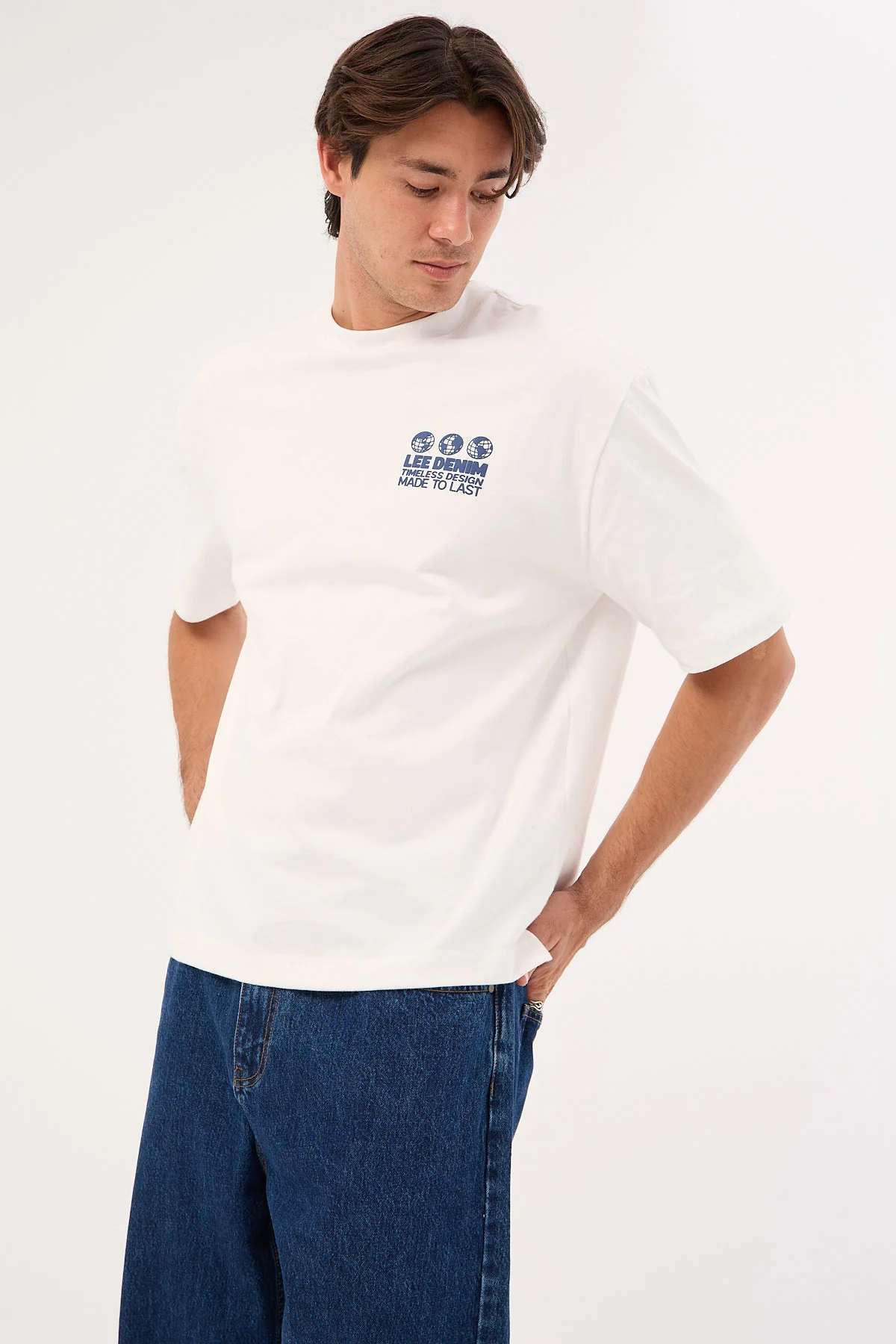 3 Worlds Box Cutter Tee White
