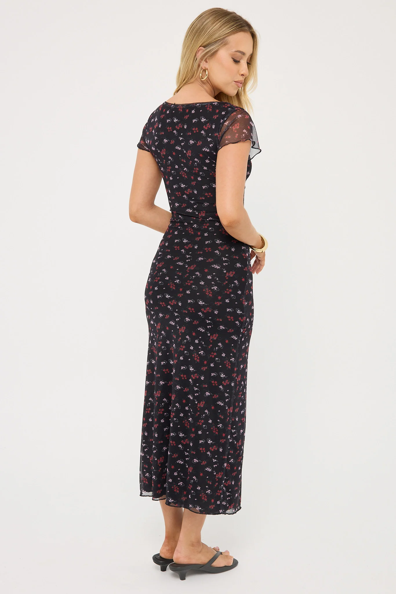 Daya Recycled Mesh Midi Dress Floral Print 5 Daya Recycled Mesh Midi Dress Floral Print