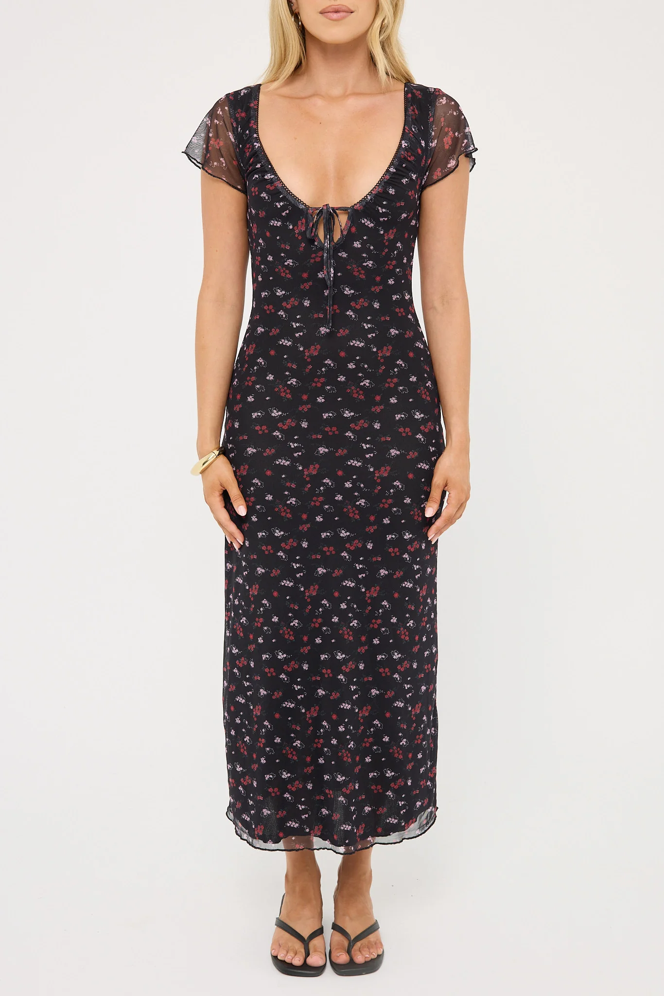 Daya Recycled Mesh Midi Dress Floral Print 6 Daya Recycled Mesh Midi Dress Floral Print