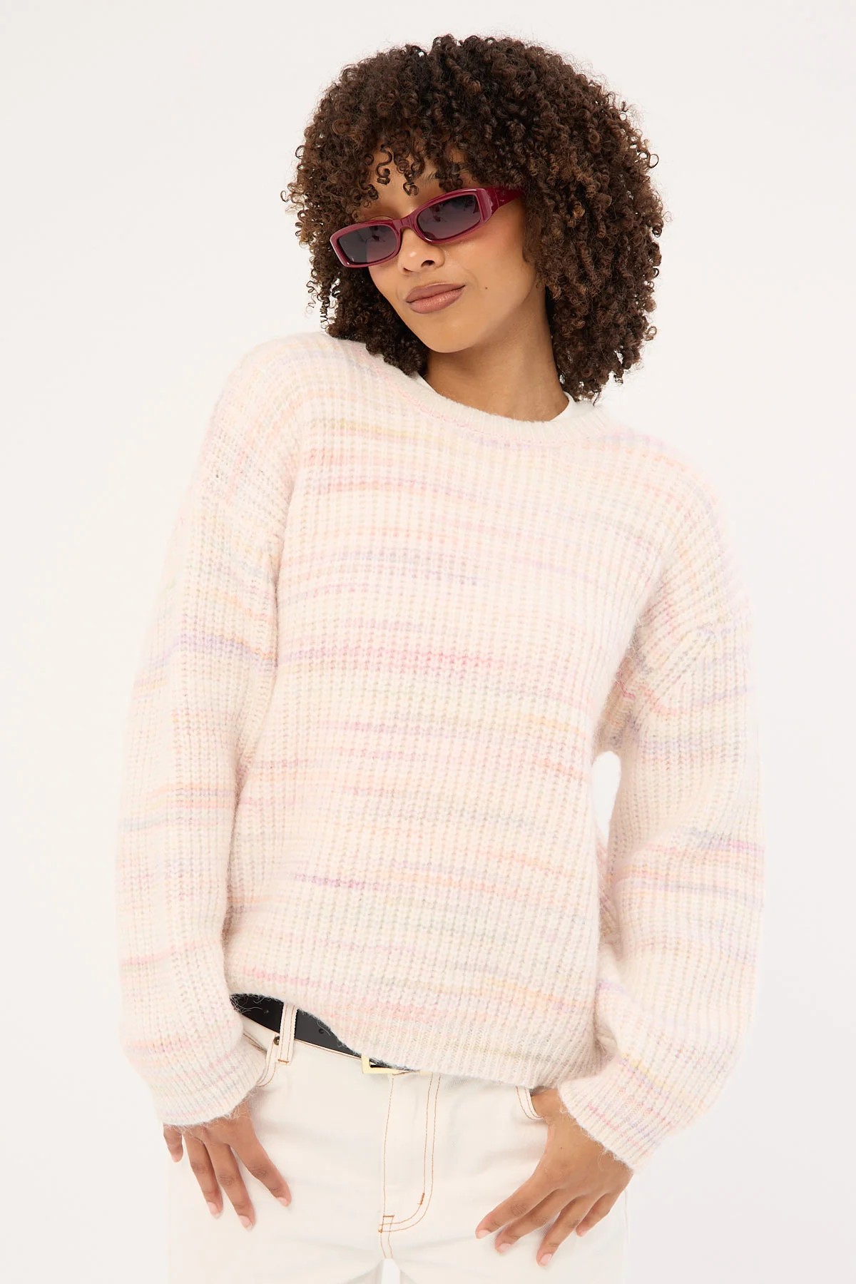 Mica Marle Knit Jumper Pink Marle