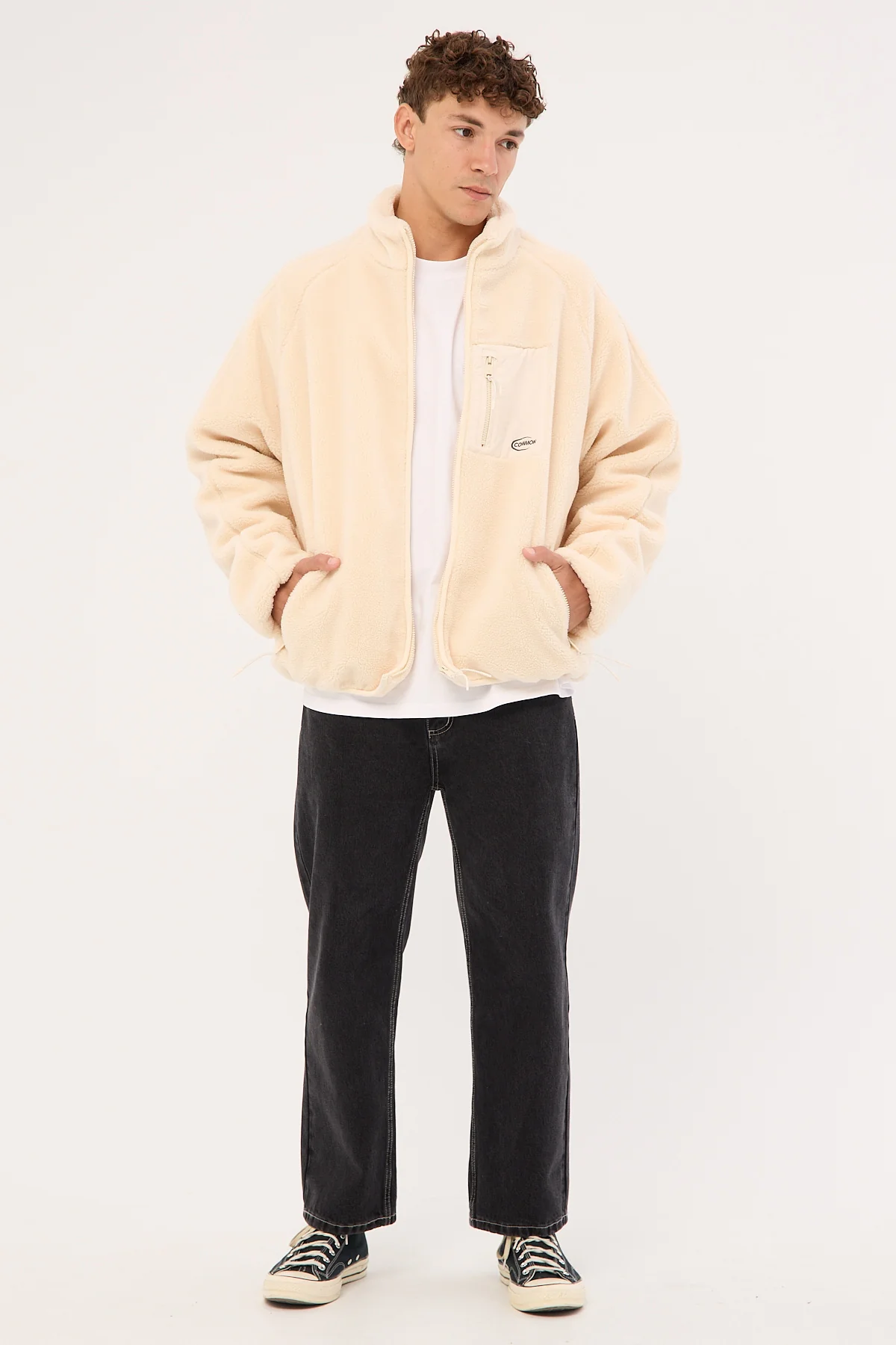 Voyager Zip Thru Sherpa Jacket ECRU