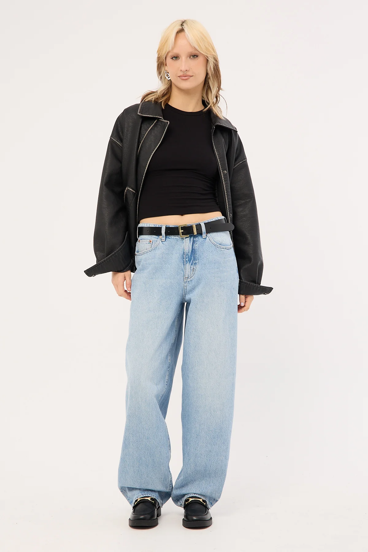 Mid Baggy Taper Jean Concrete Blue