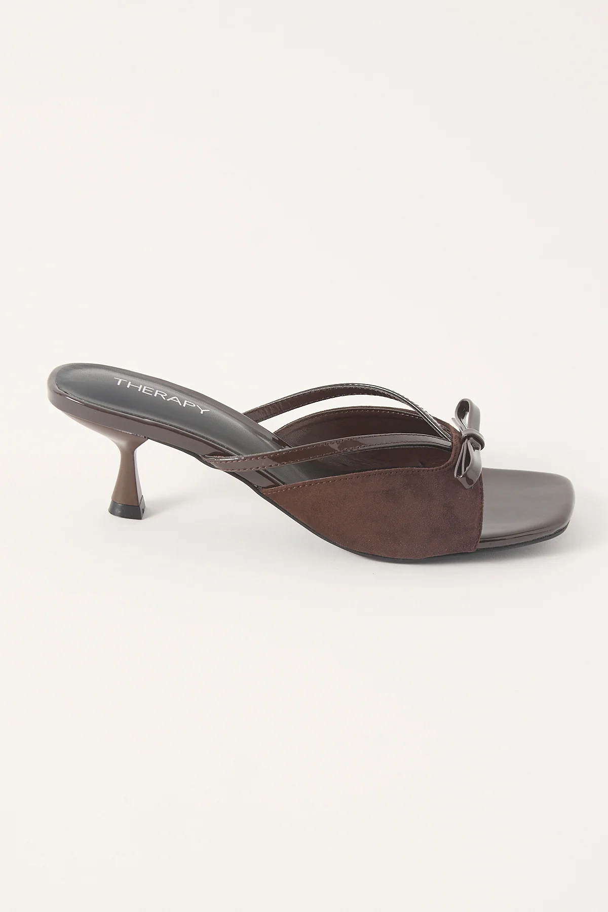 Lulu Microsuede Heels Chocolate