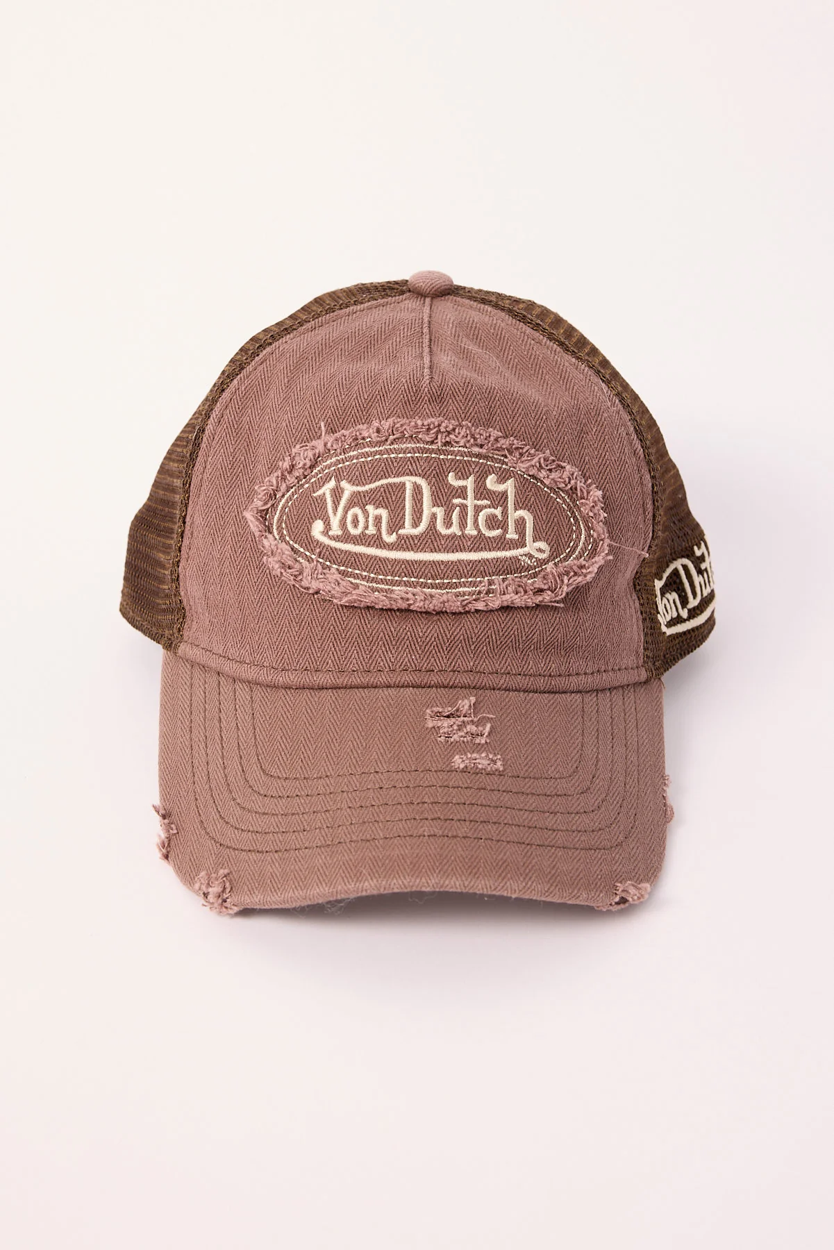 Contrast Stitch Trucker Brown