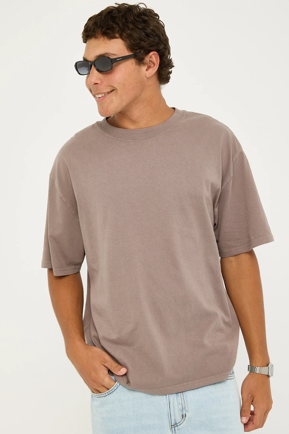 Heavy Faded Minus Tee Faded Coal