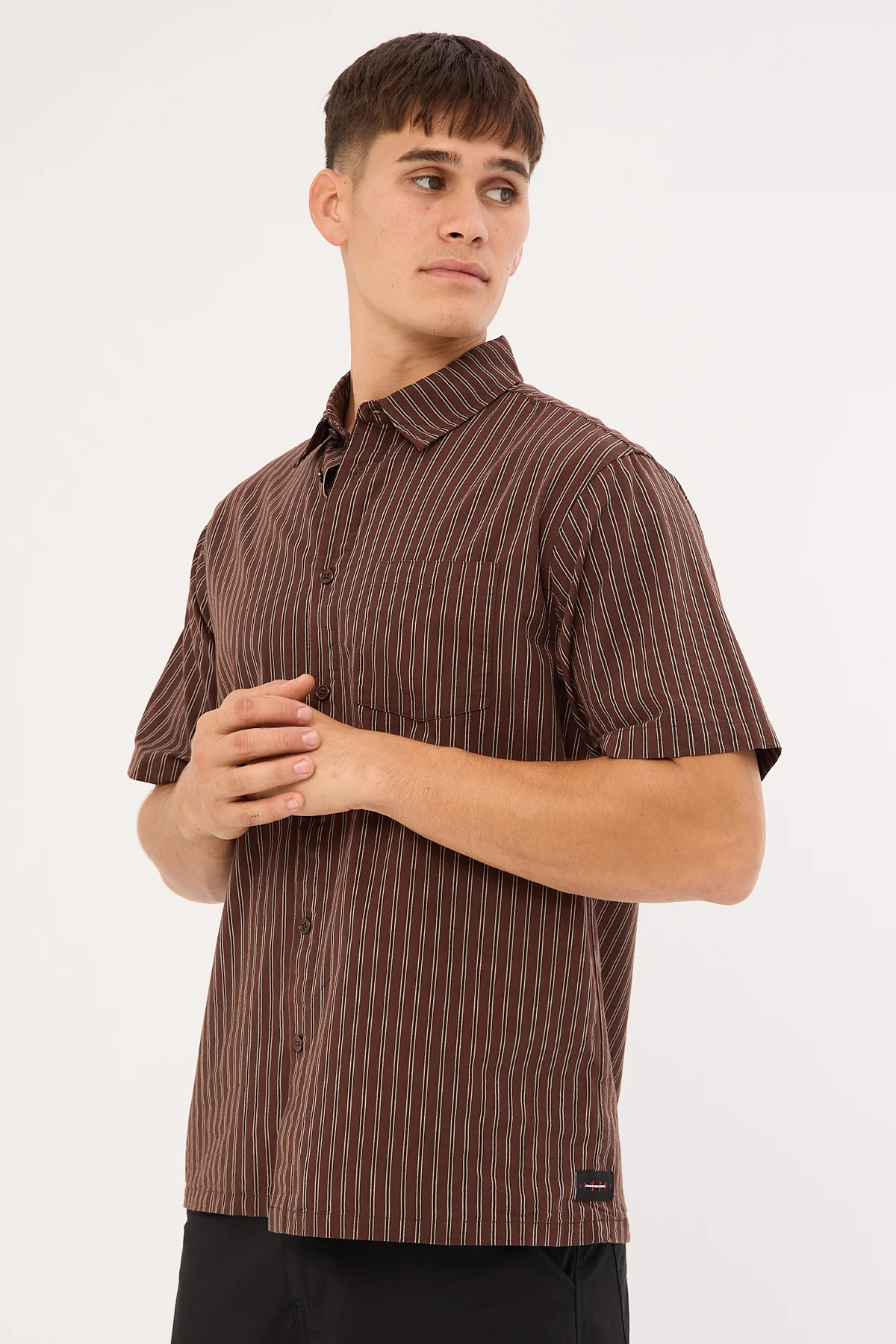 Reynolds Stripe Shirt Brown
