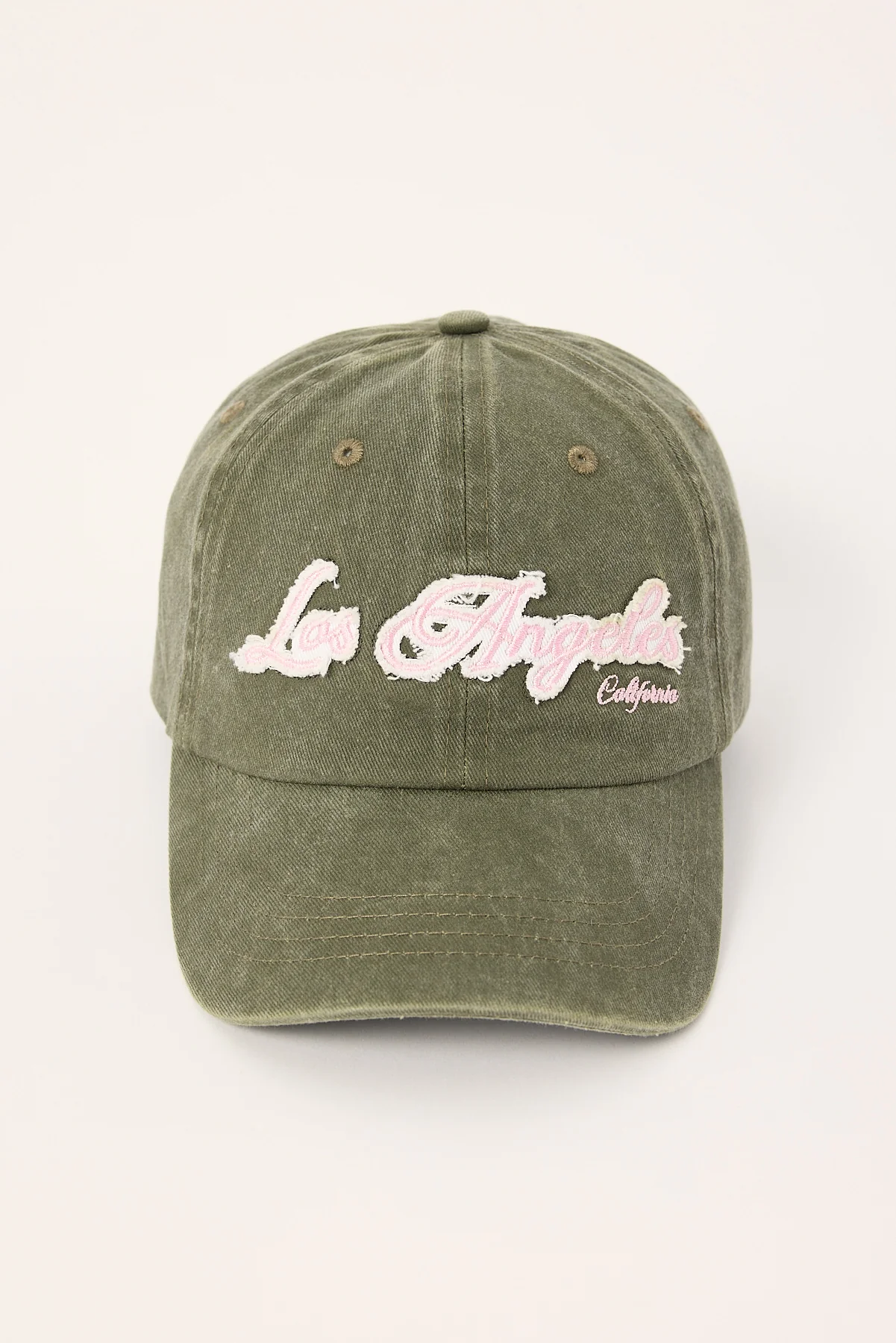 Applique Los Angeles Dad Cap Khaki Green