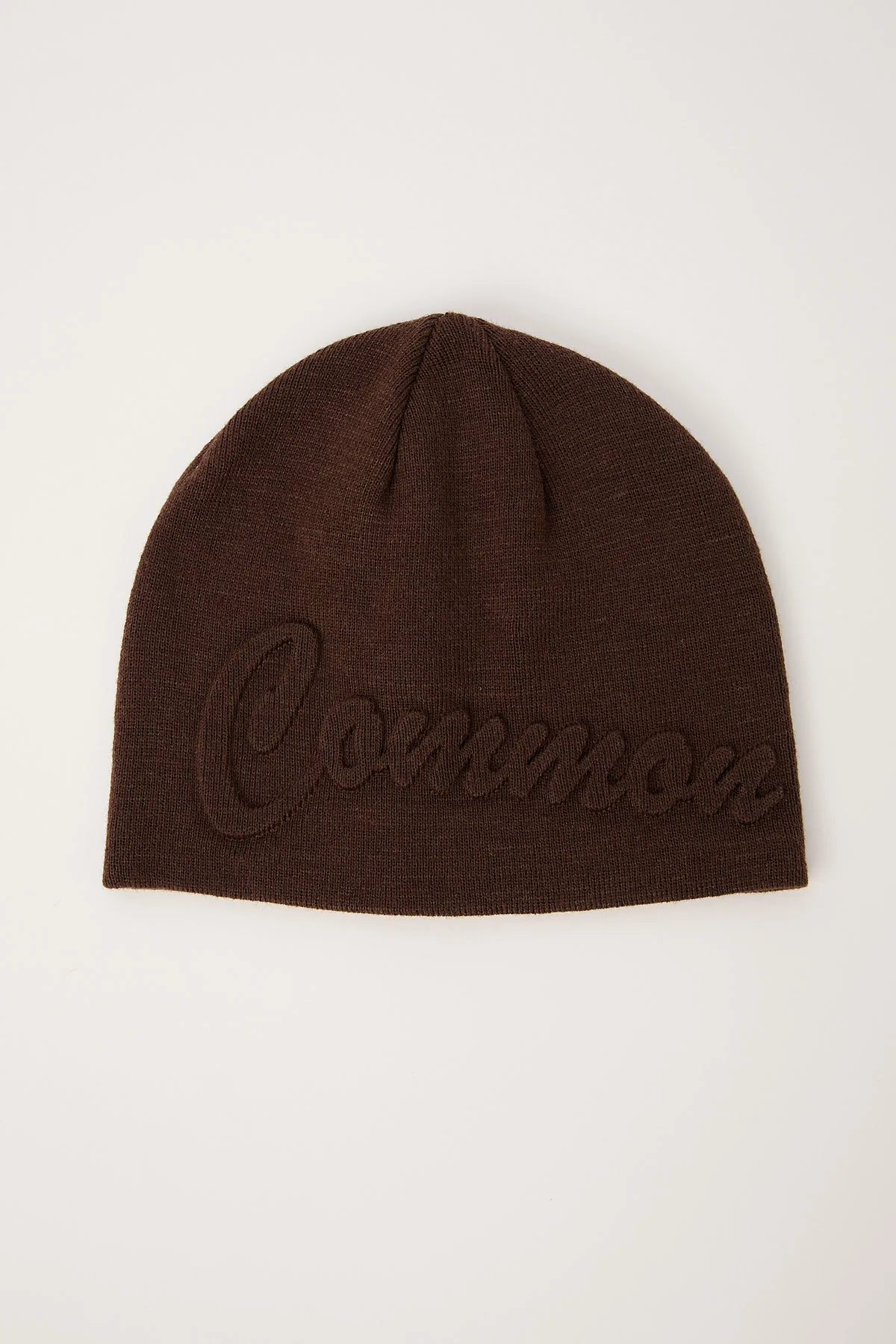 Etched Skull Cap Beanie Brown