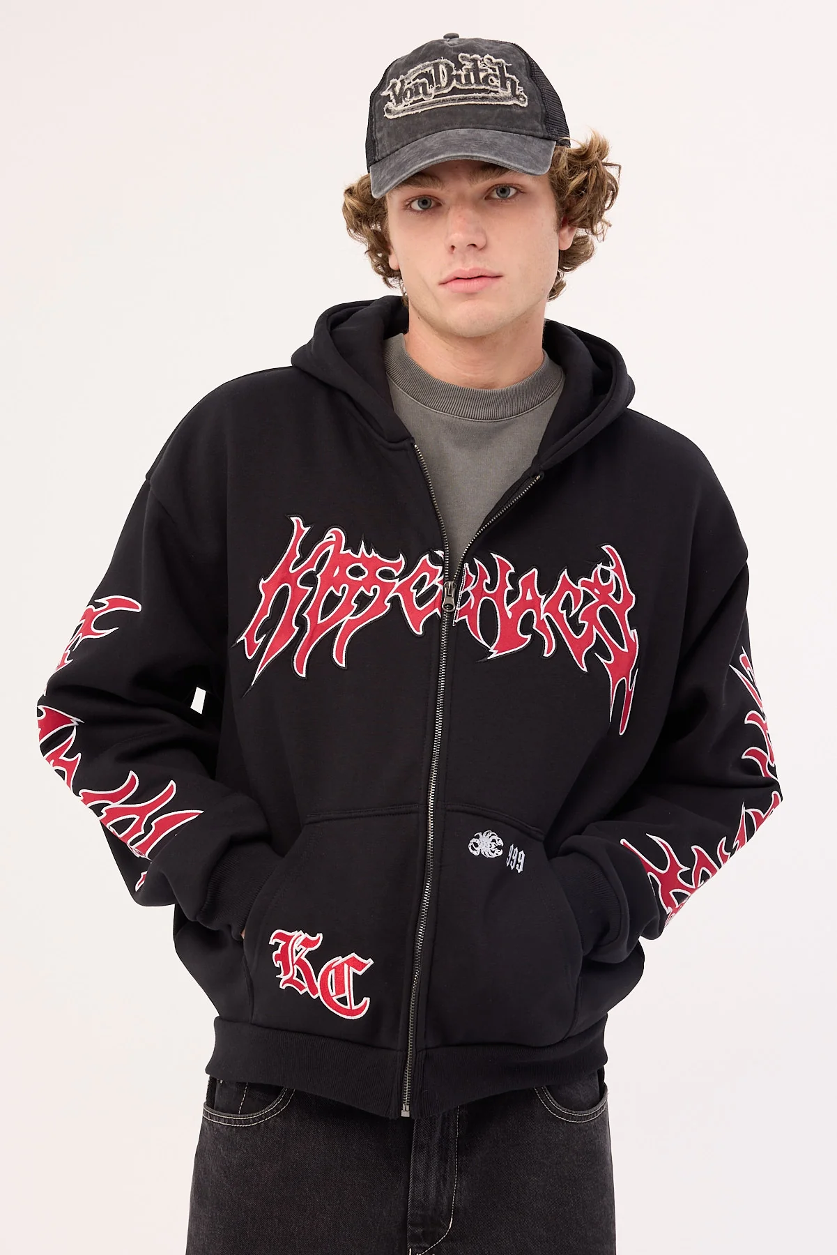 Razor Zip Through Hoodie Black