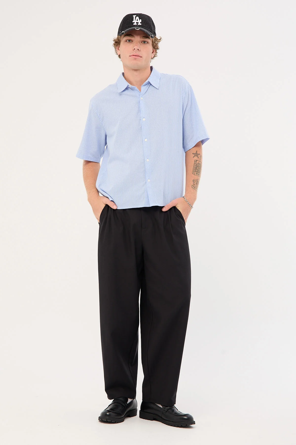 Blanco Pleated Tailored Trouser Black