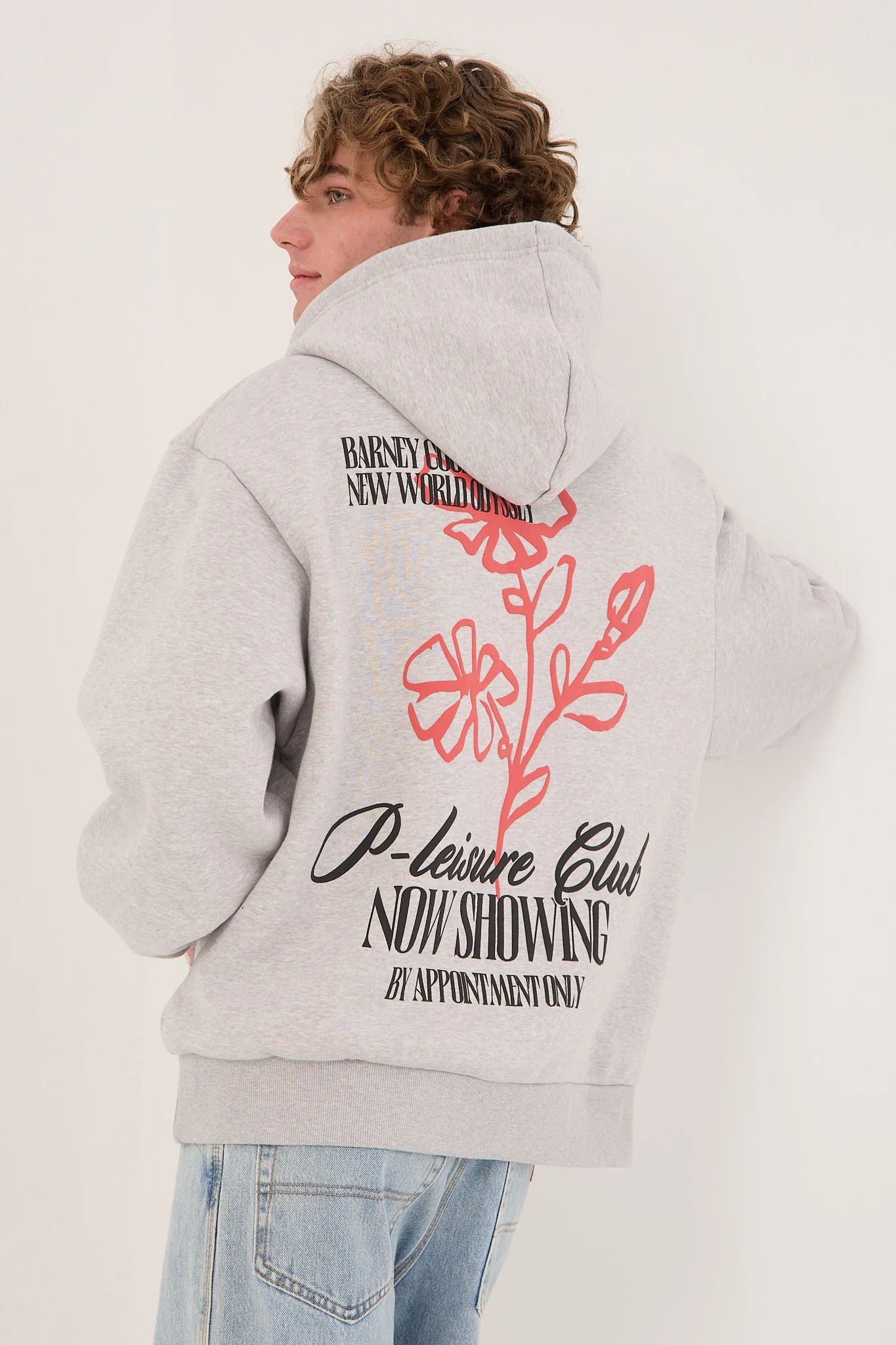 NS Zip Hood Grey Melange