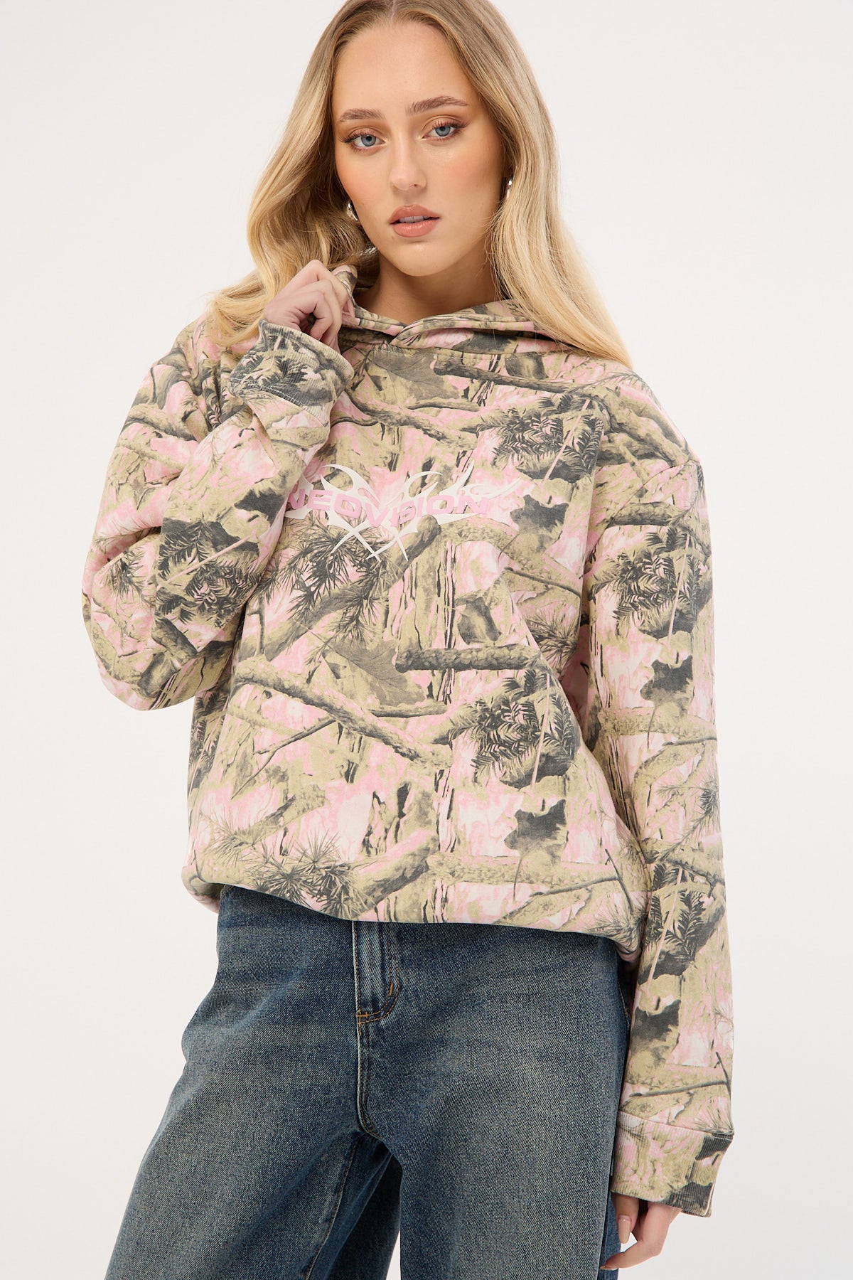 Exhibit Camo Relaxed Hoodie Pink Camo