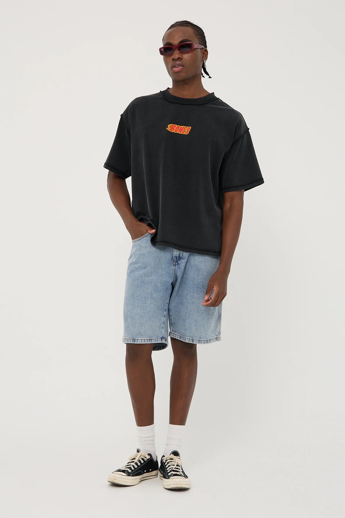 Flaming Bones Tee Black