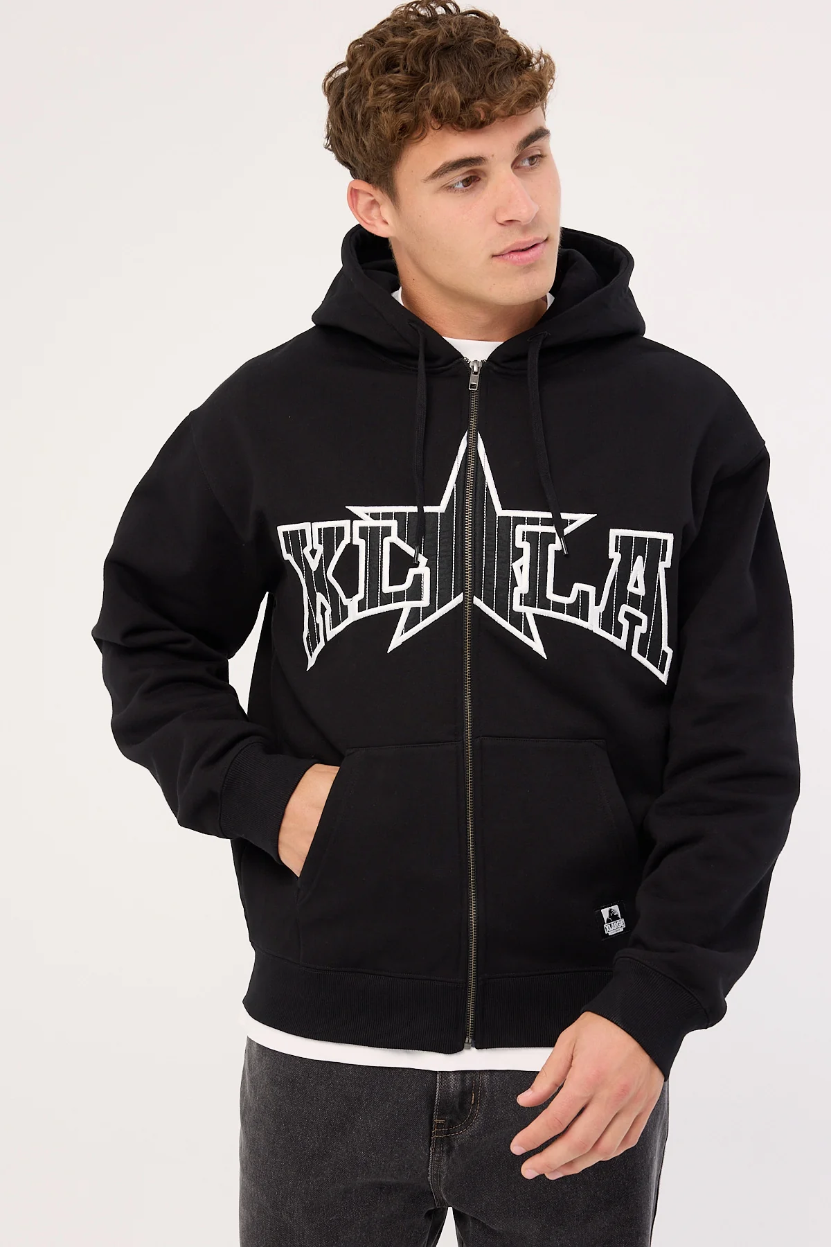 LA Star Zip Thru Hood Black