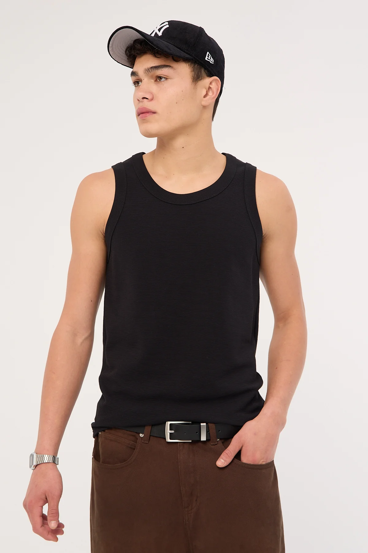 Luxe Ottoman Singlet Black