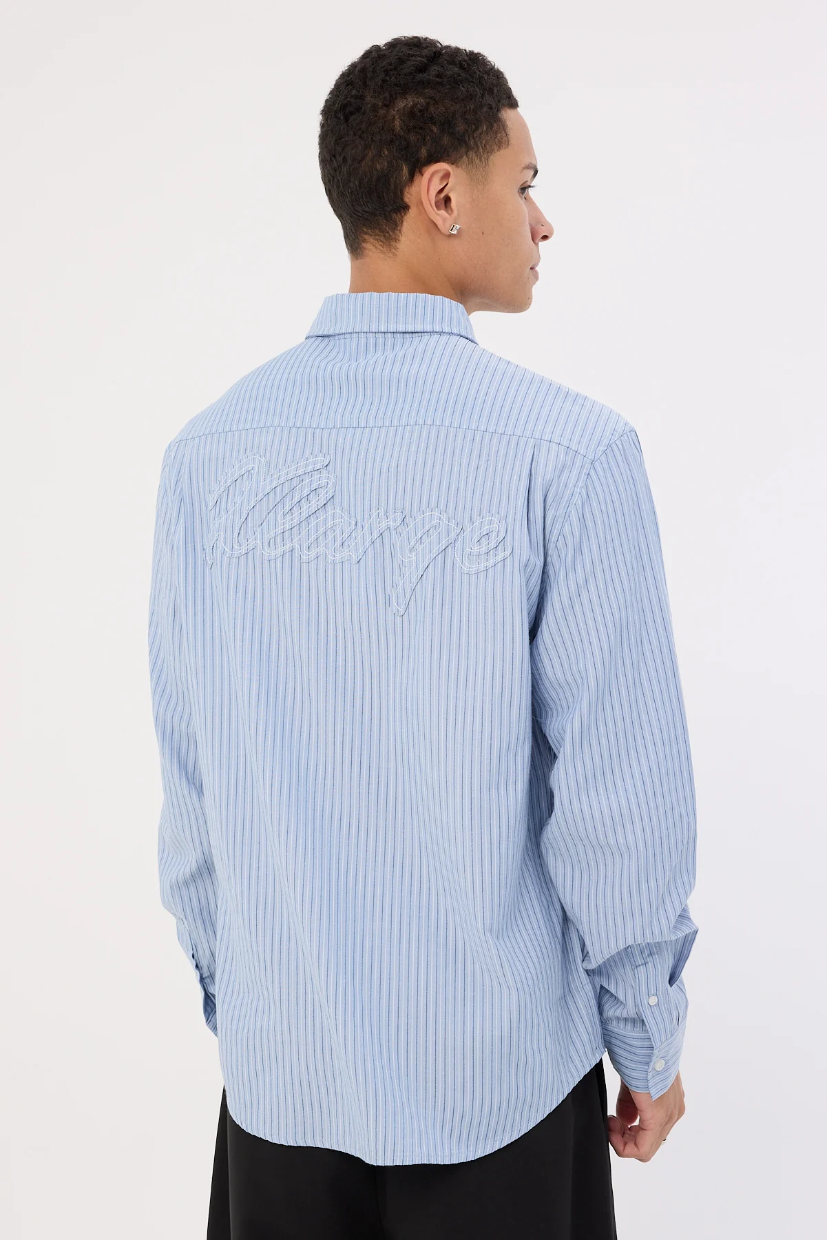 Patch Stripe LS Shirt Blue