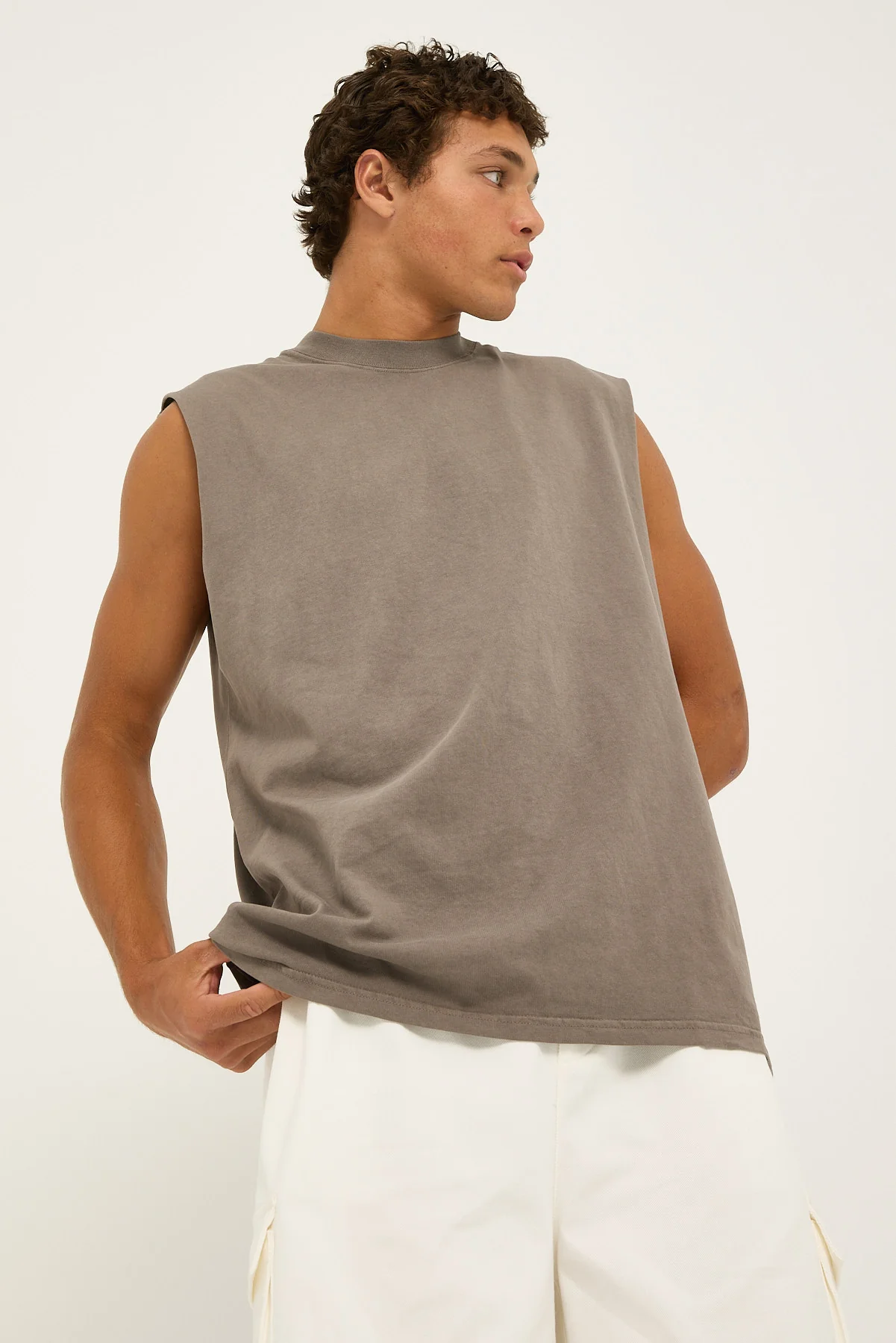 Heavy Faded Tank Faded Grey