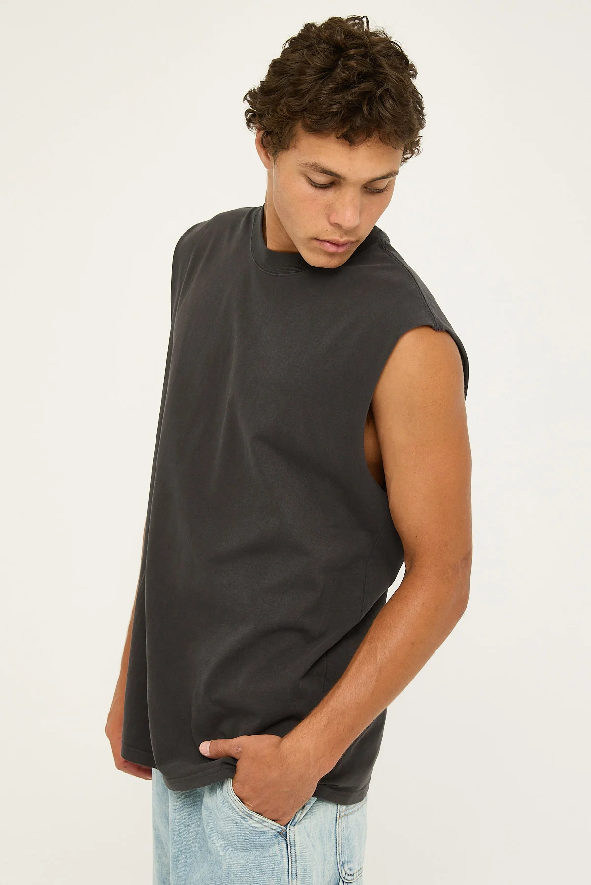 Heavy Faded Tank Faded Black