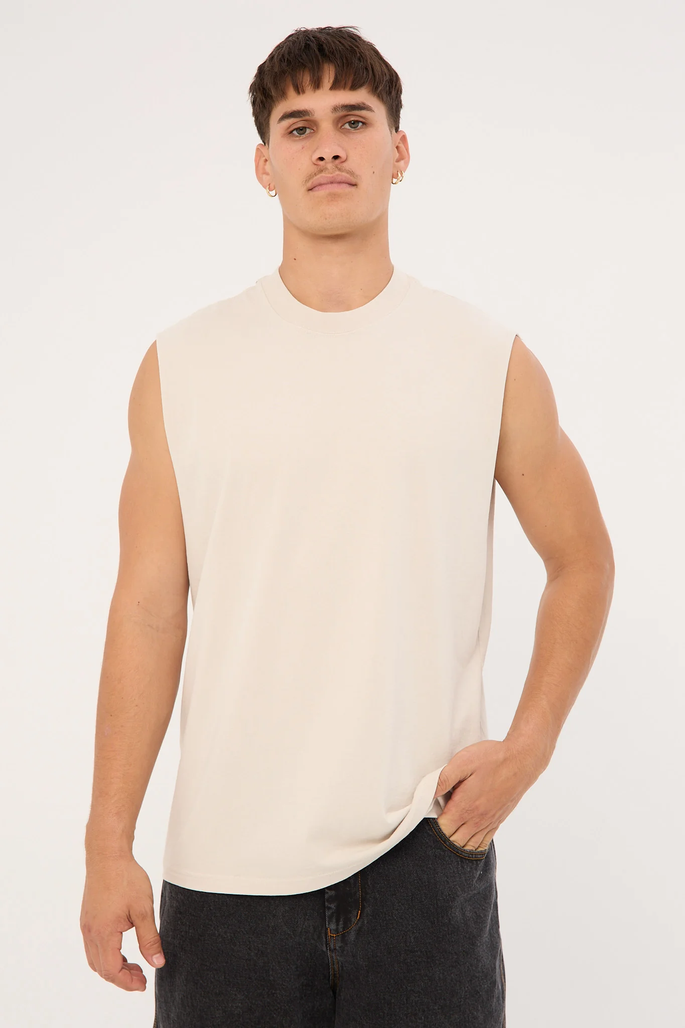 Heavy Faded Tank Faded Bone