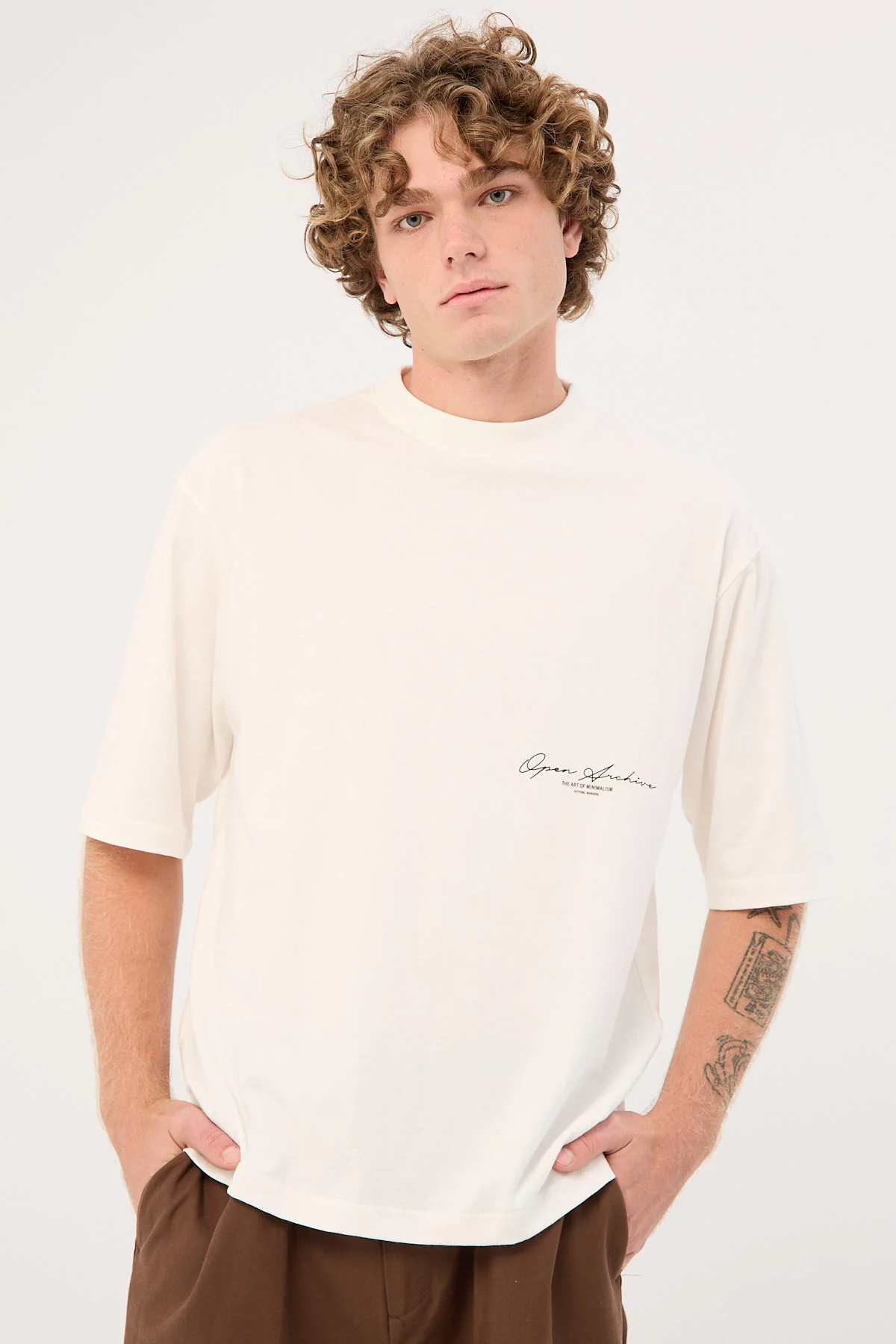 Signature Organic Boxy Tee Off White