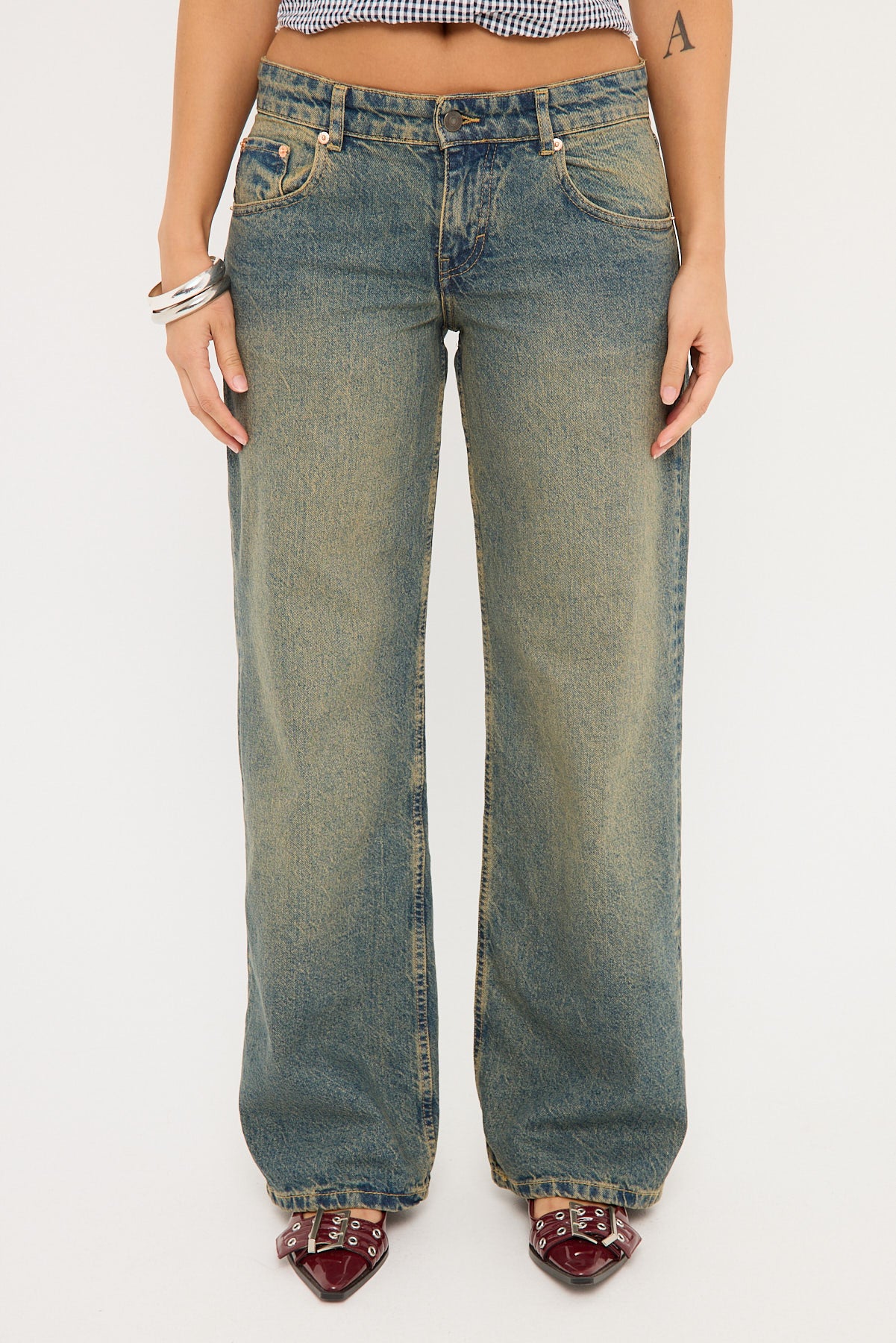 Low Rise Parallel Jean Brown Blue Acid 10 Low Rise Parallel Jean Brown Blue Acid