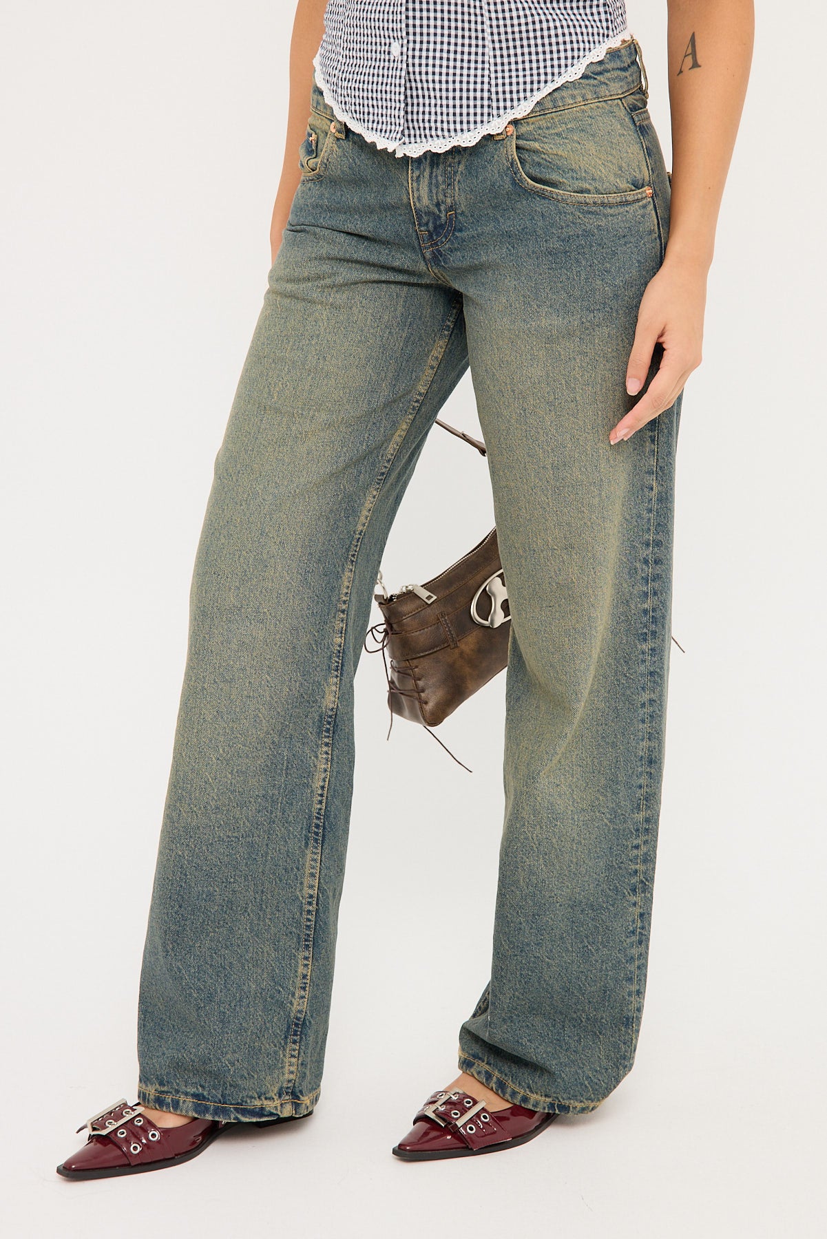Low Rise Parallel Jean Brown Blue Acid 7 Low Rise Parallel Jean Brown Blue Acid