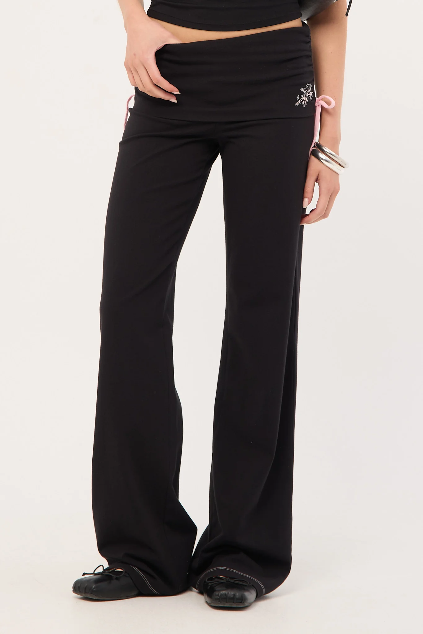 Cherub Y2K Gathered Leg Pant Black 3 Cherub Y2K Gathered Leg Pant Black