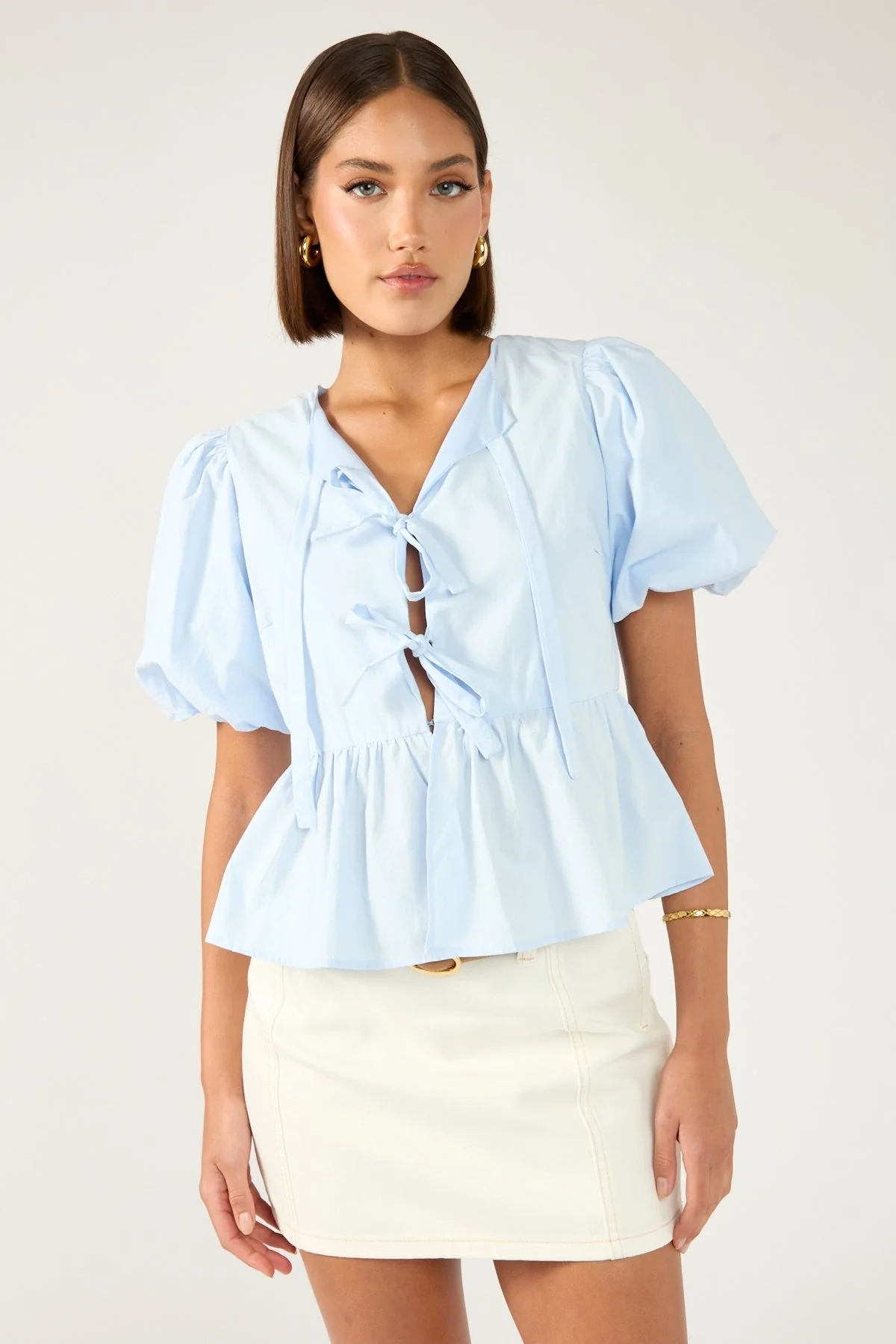 Mika Denim Mini Skirt Cream