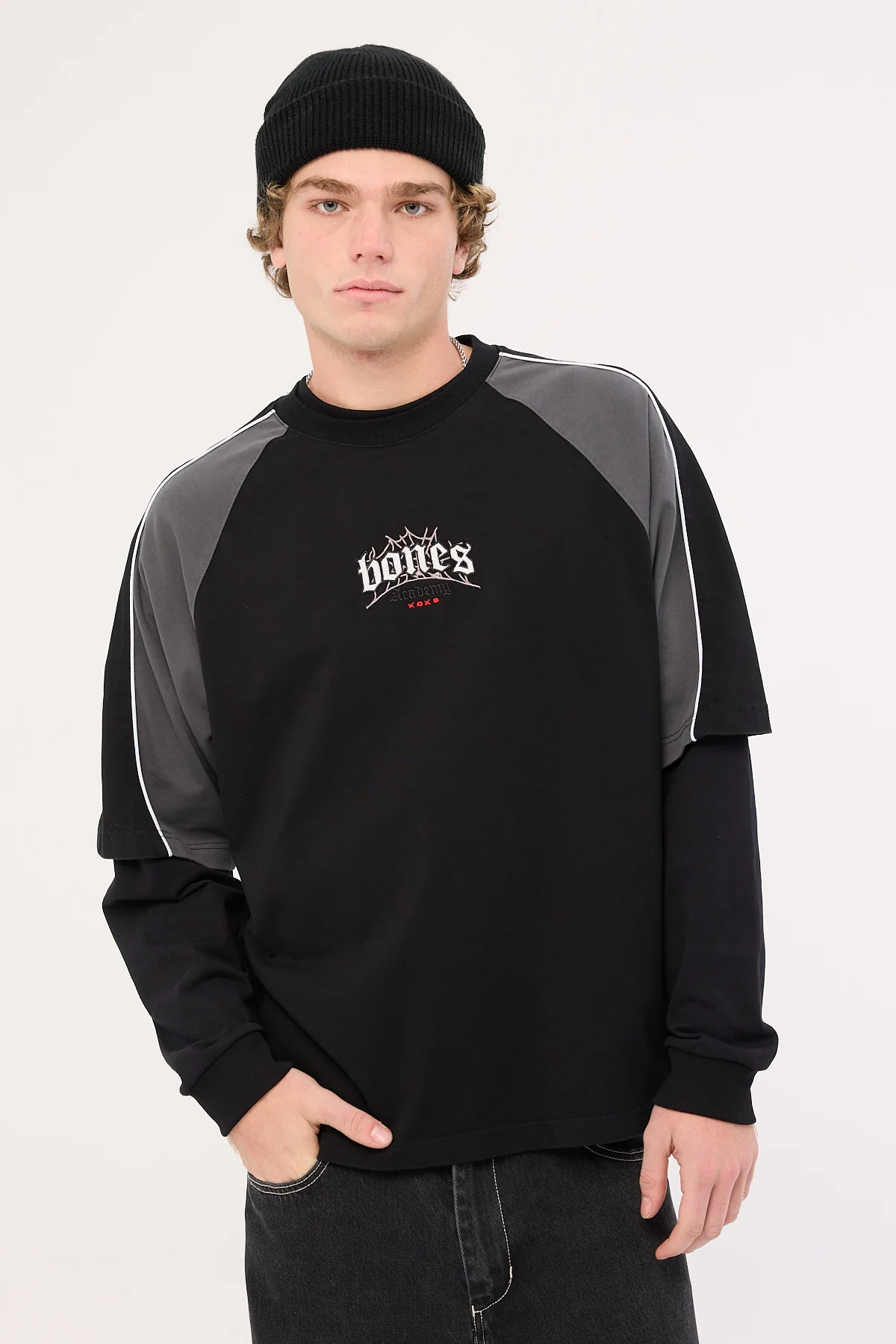 Bones Steeze Panel Boxy Tee Black