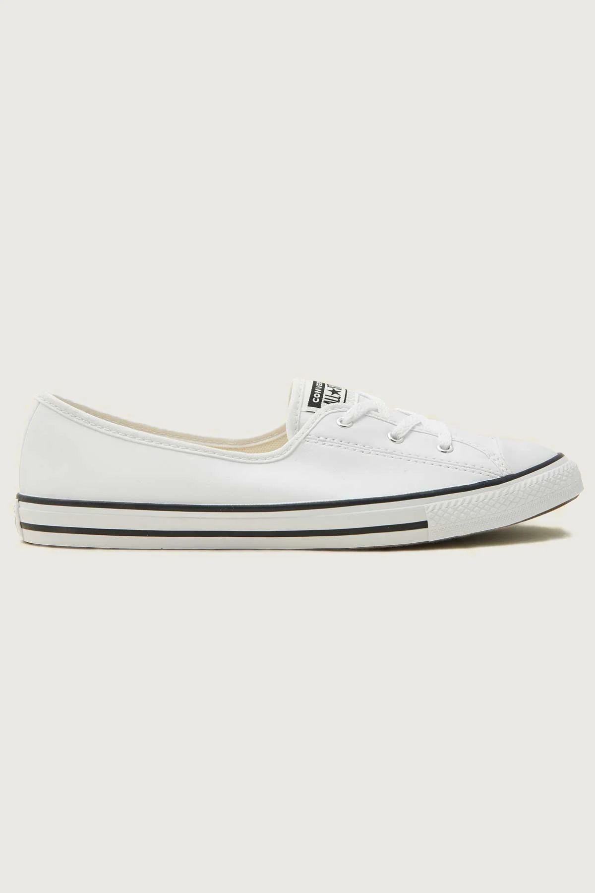 Womens CTAS Ballet Lace Faux Leather White White/Black