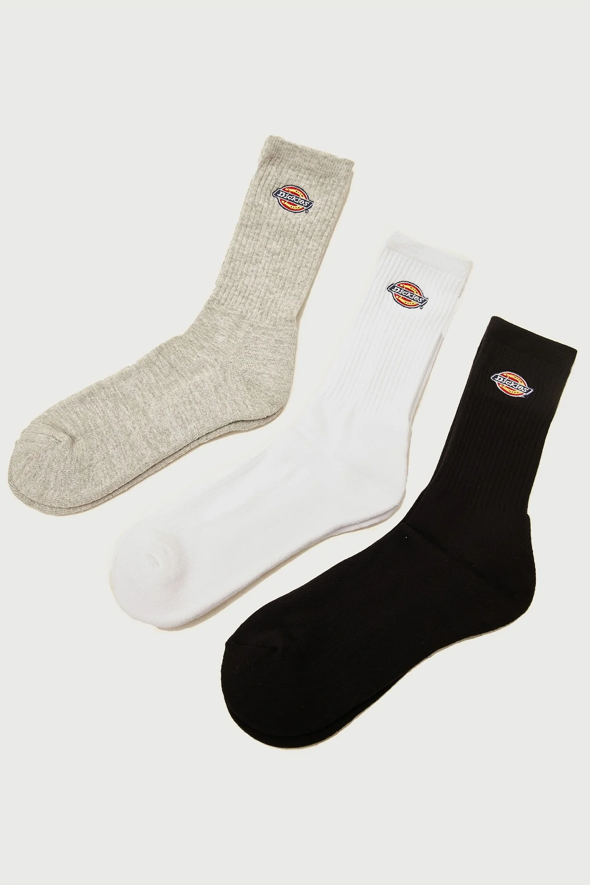 H.S Rockwood Crew Socks 3 Pack Black/Grey Marle/White