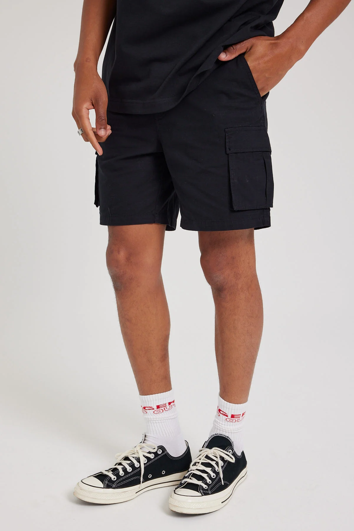 Military Organic Ripstop Cargo Short Black Black 3 Military Organic Ripstop Cargo Short Black Black