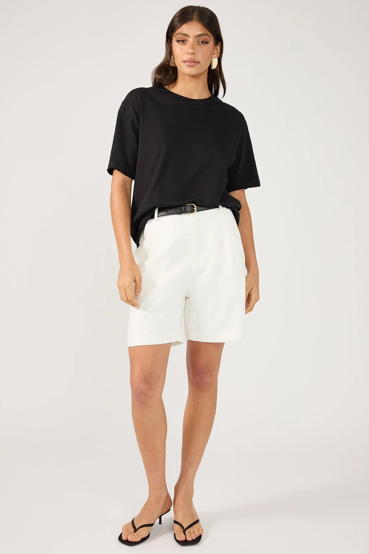 Luca Long Line Tailored Shorts White