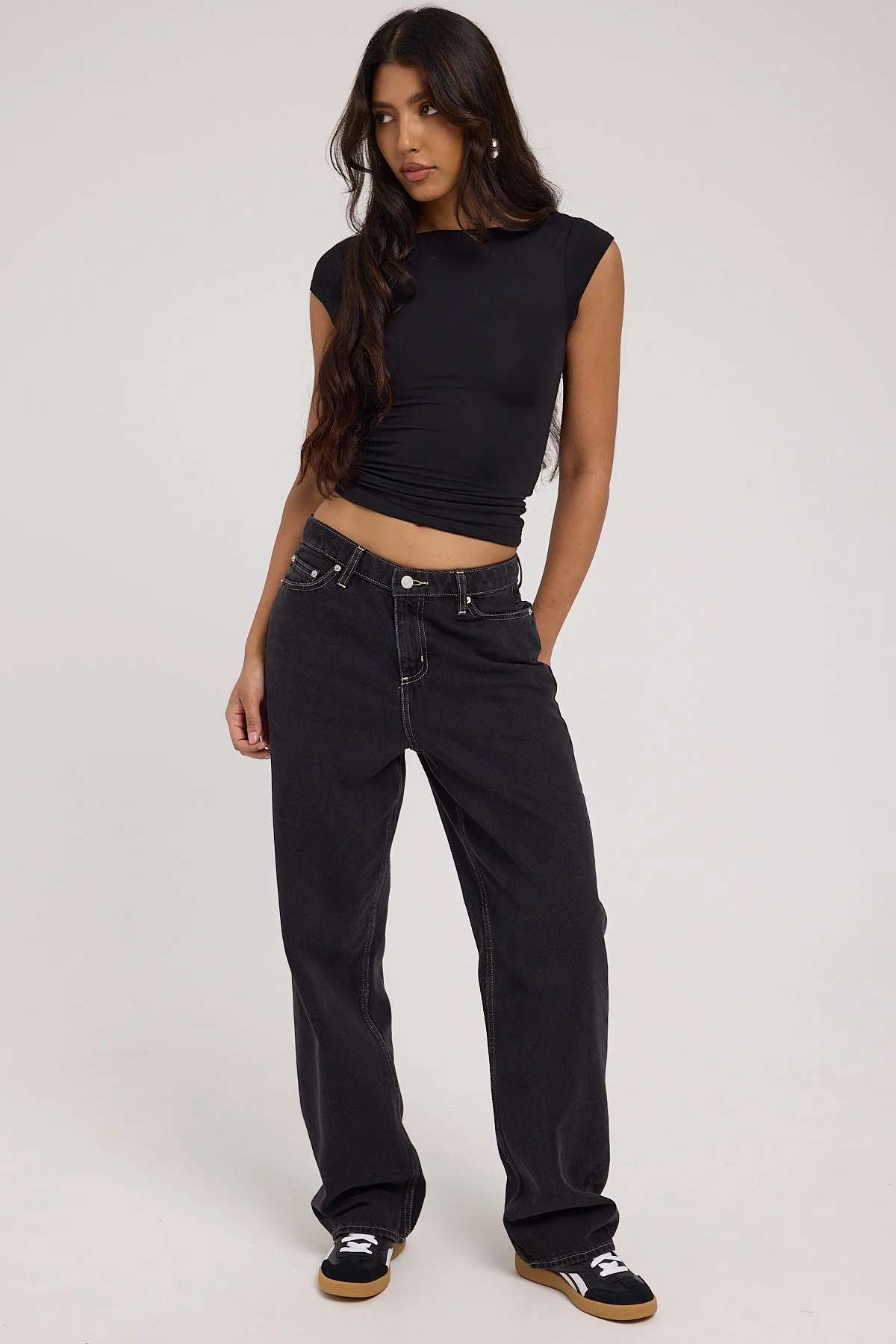 90s Mid Baggy Throwback Black