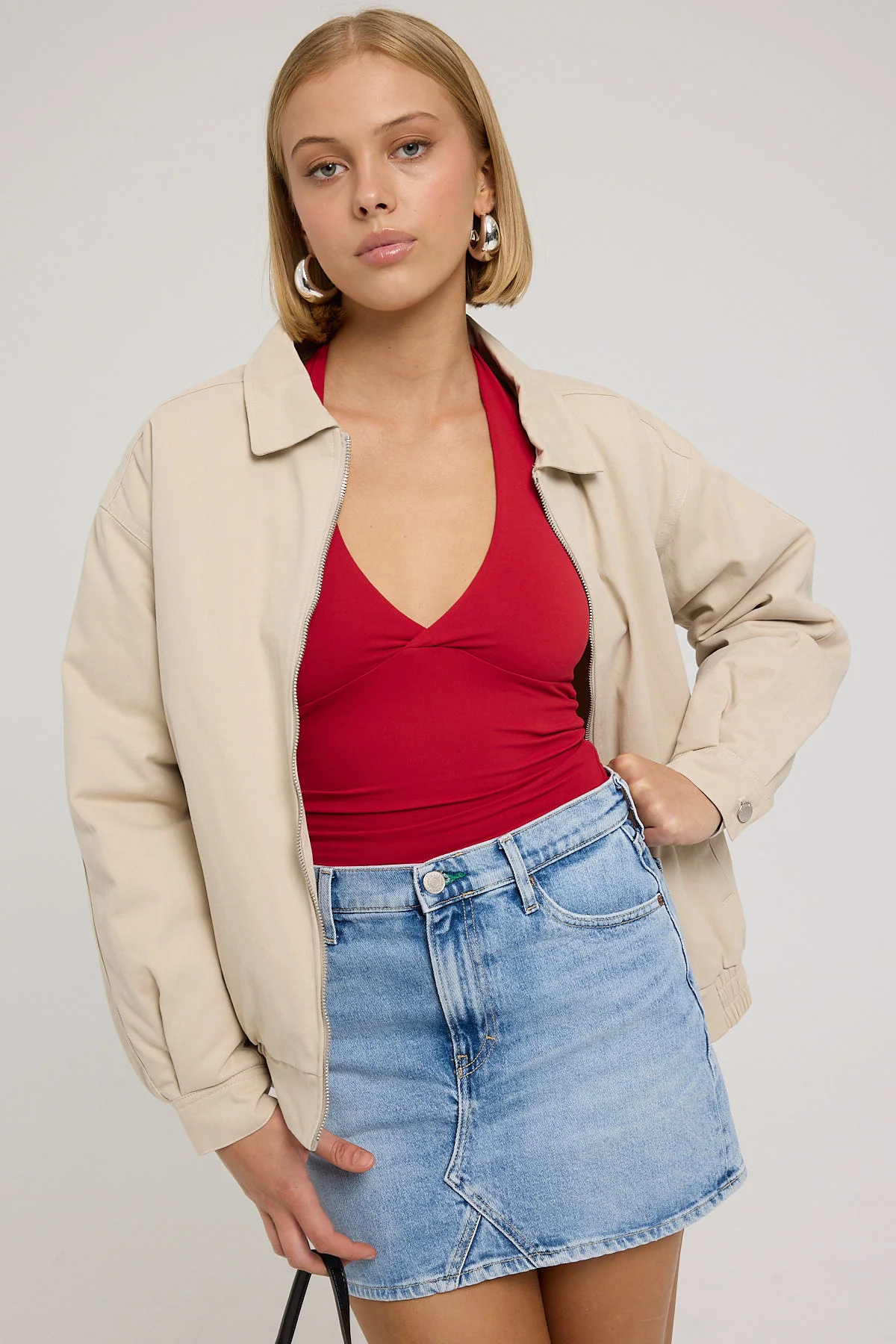 Izzie Mid Rise Mini Skirt Denim Medium