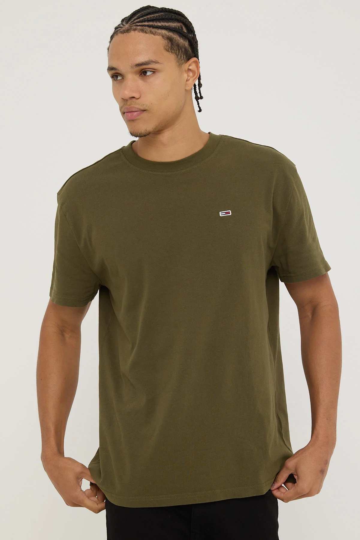 TJM Classic Back Linear Detail Tee Drab Olive Green