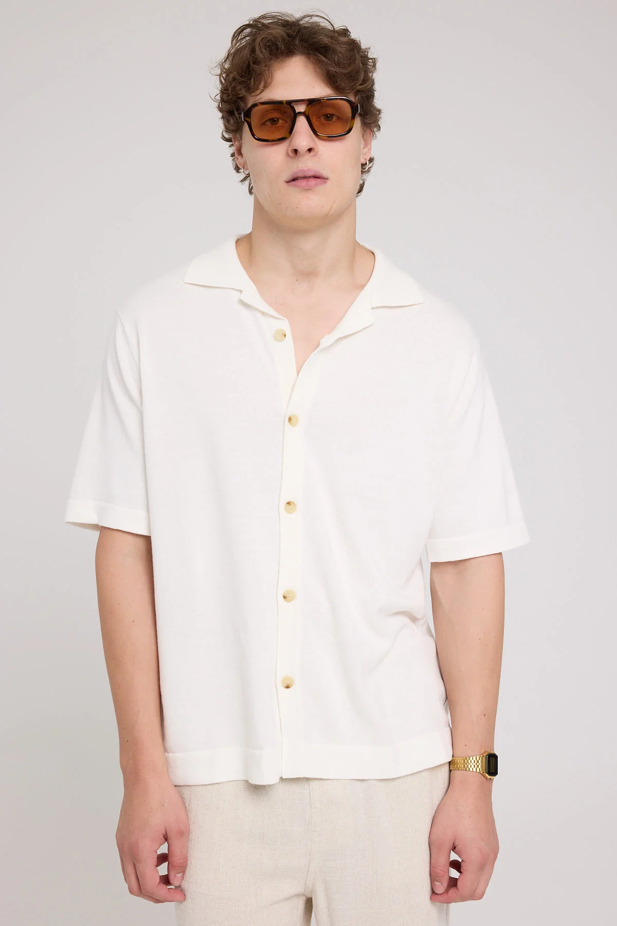 Bowler Knit Shirt Bone