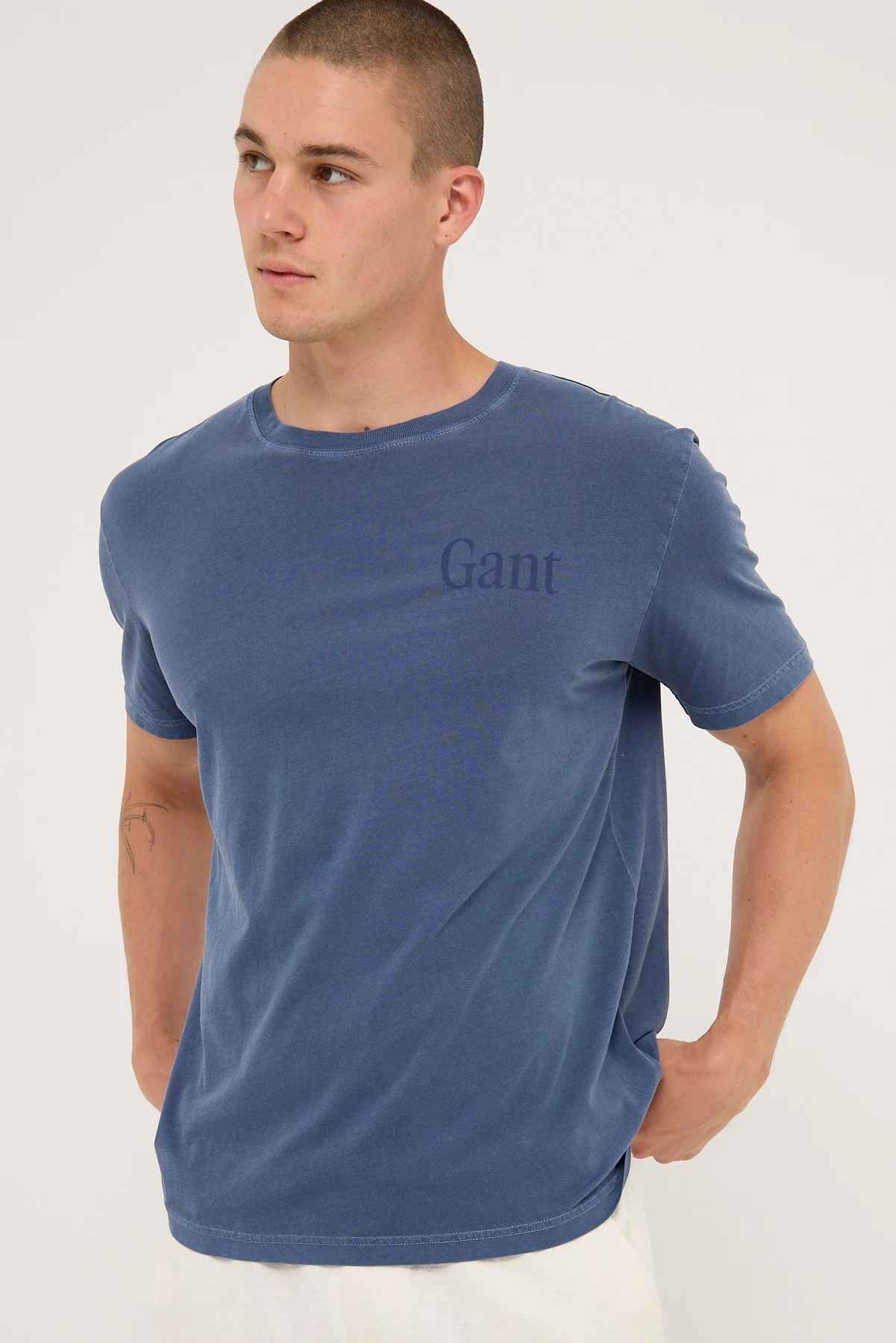 Sunfaded Graphic Tee Dusty Blue Sea