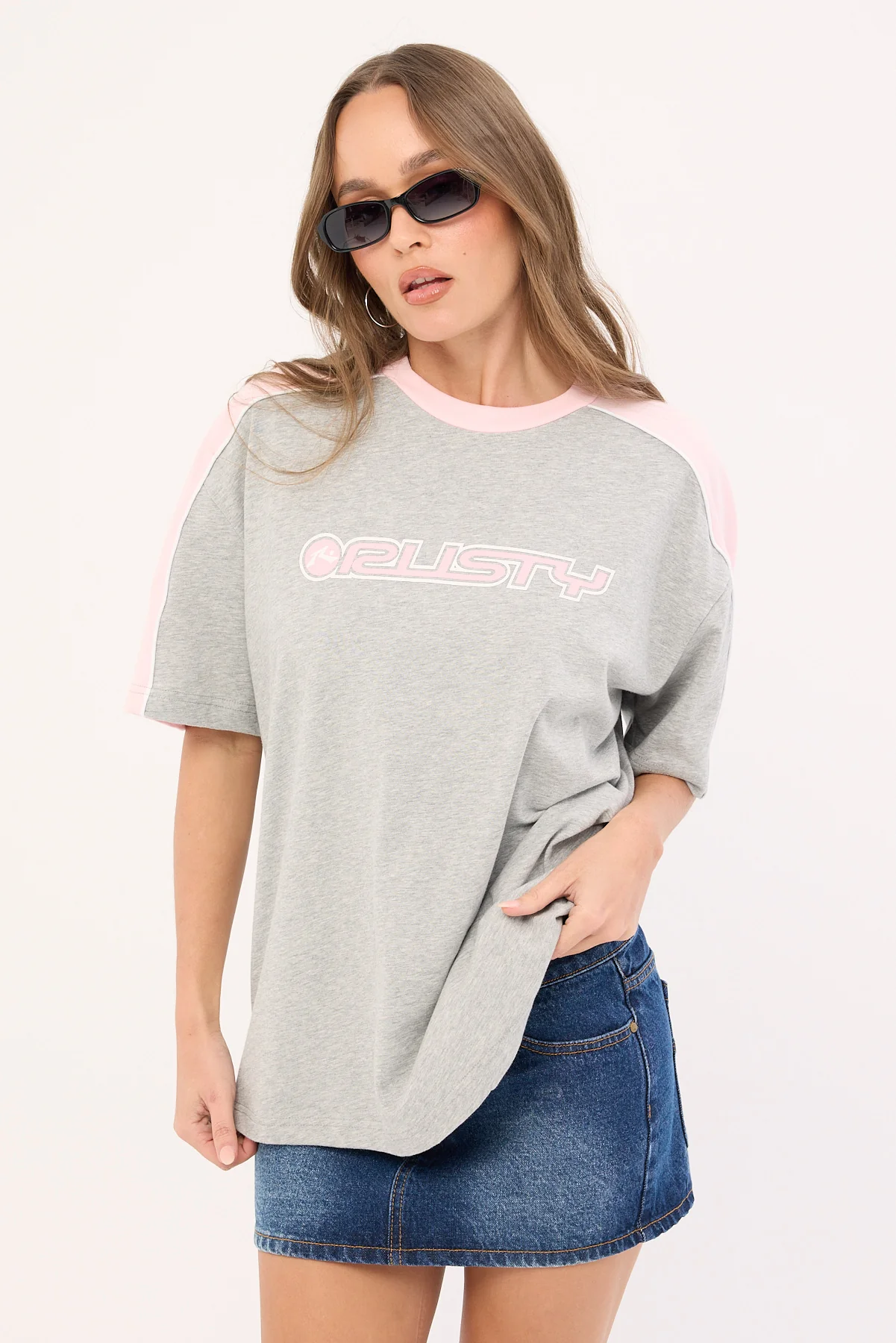 Timmy Target Oversize Tee Grey Marle