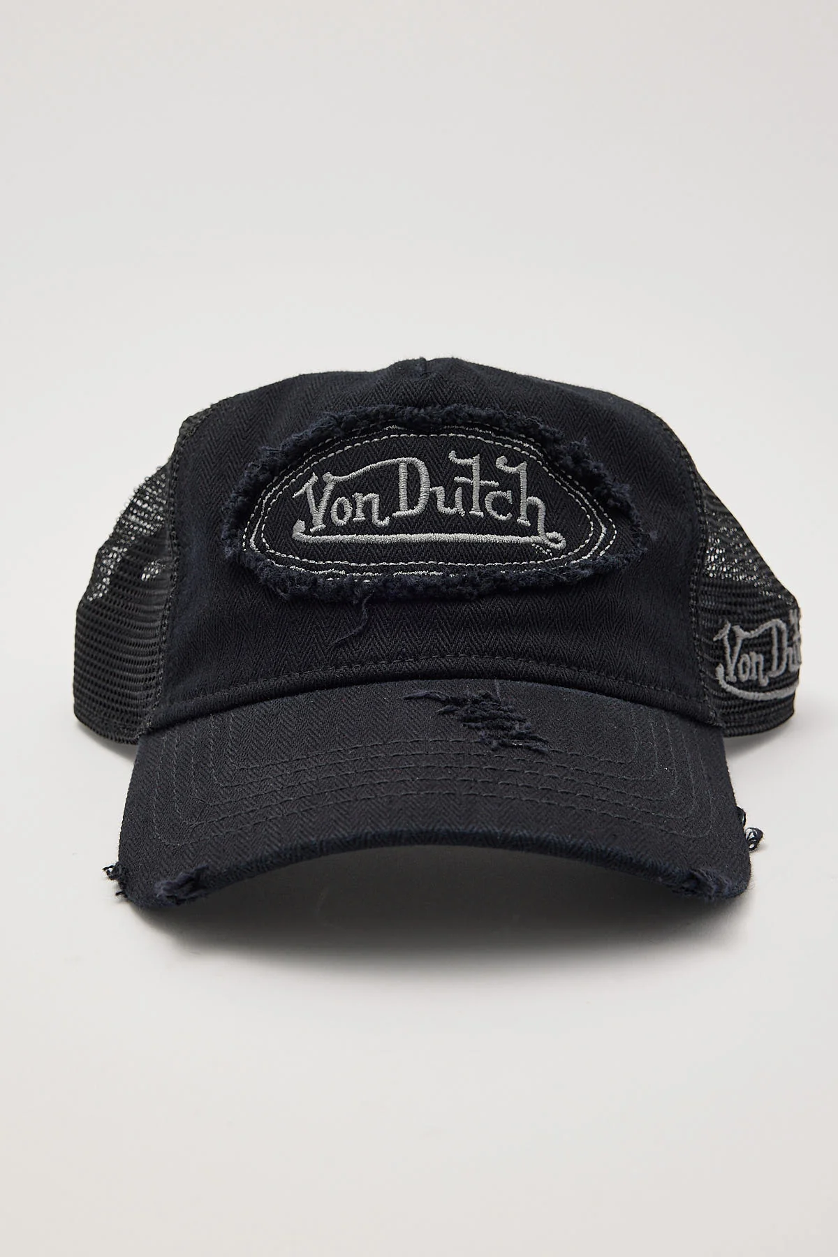 Contrast Stitch Trucker Hat Black