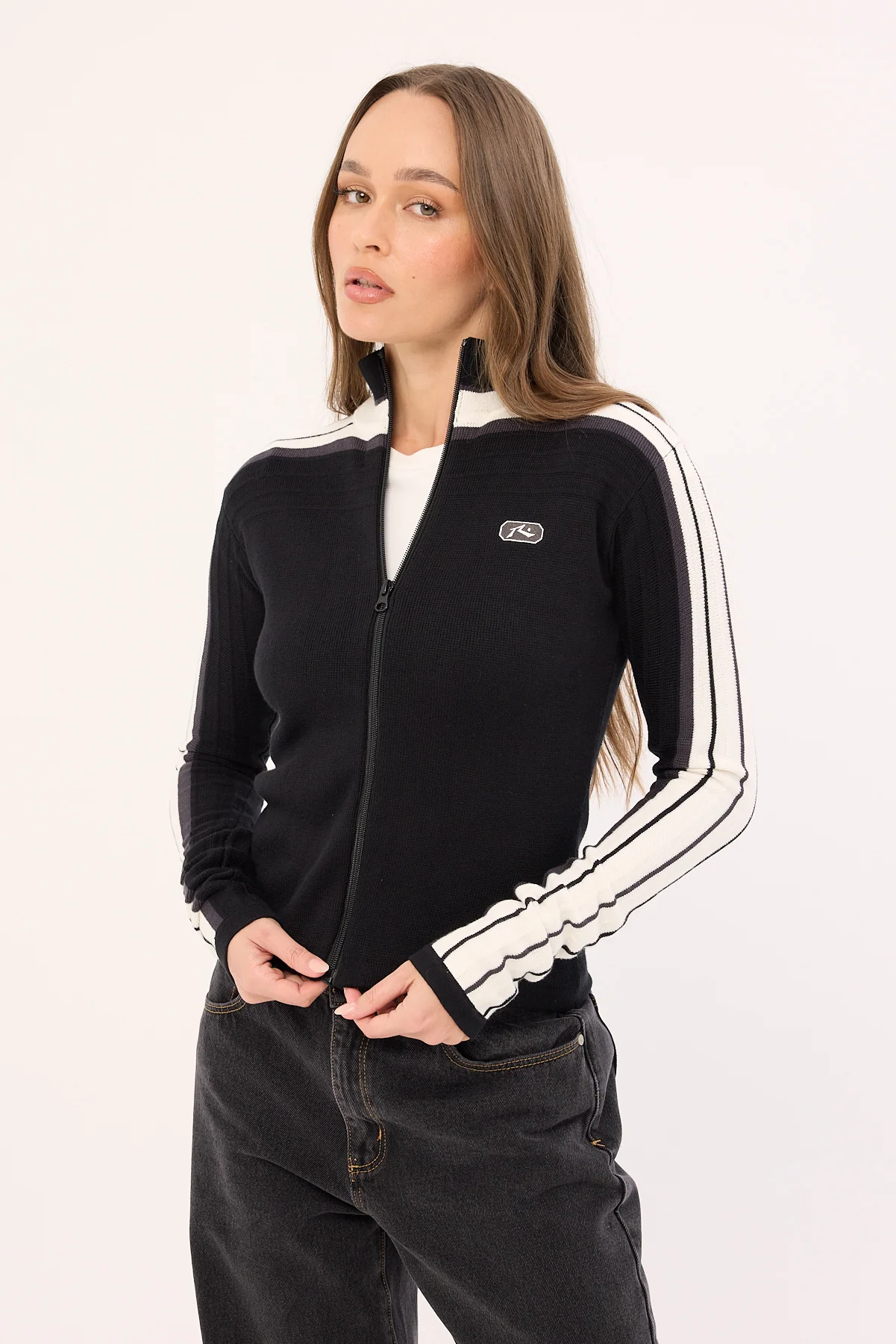 Daddy GB Zip Through Skimmer Knit Black