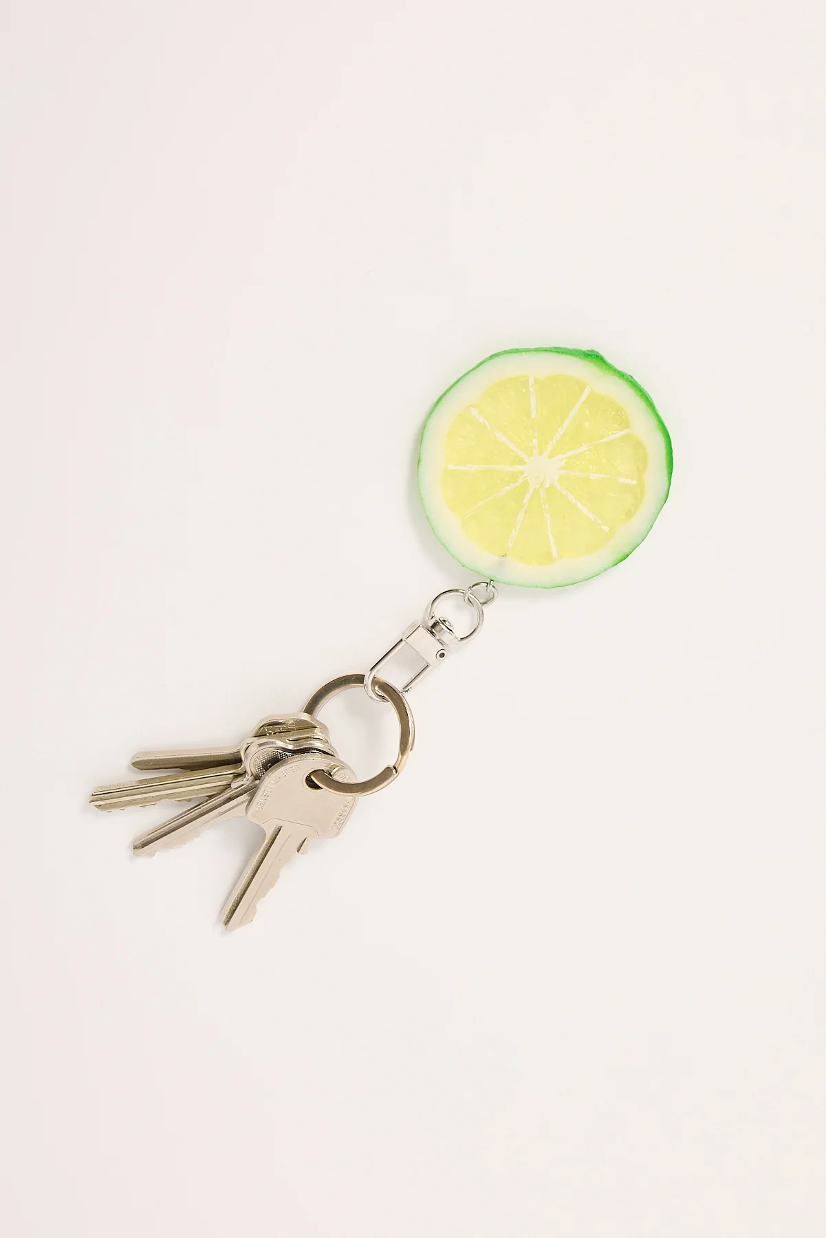 Lime Slice Keyring Green