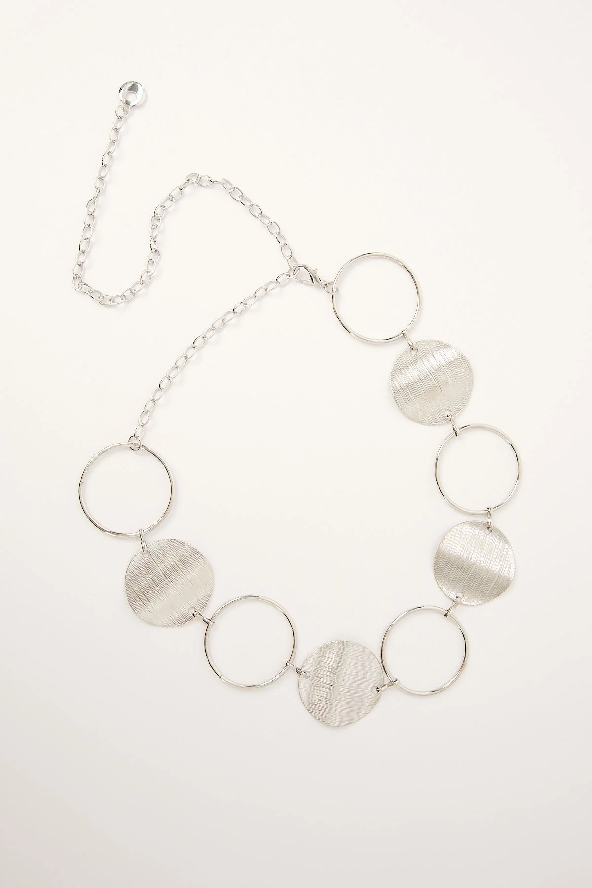 Seventies Circle Chain Belt Silver