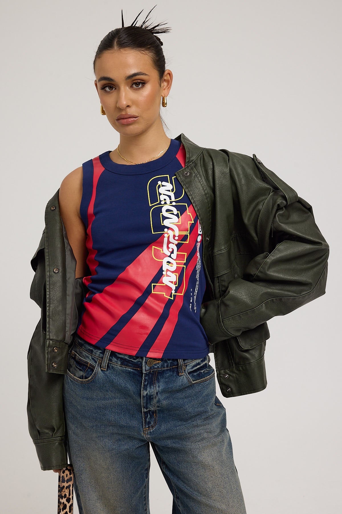 Teleport Jersey Tank Blue/Red 1 Teleport Jersey Tank Blue/Red