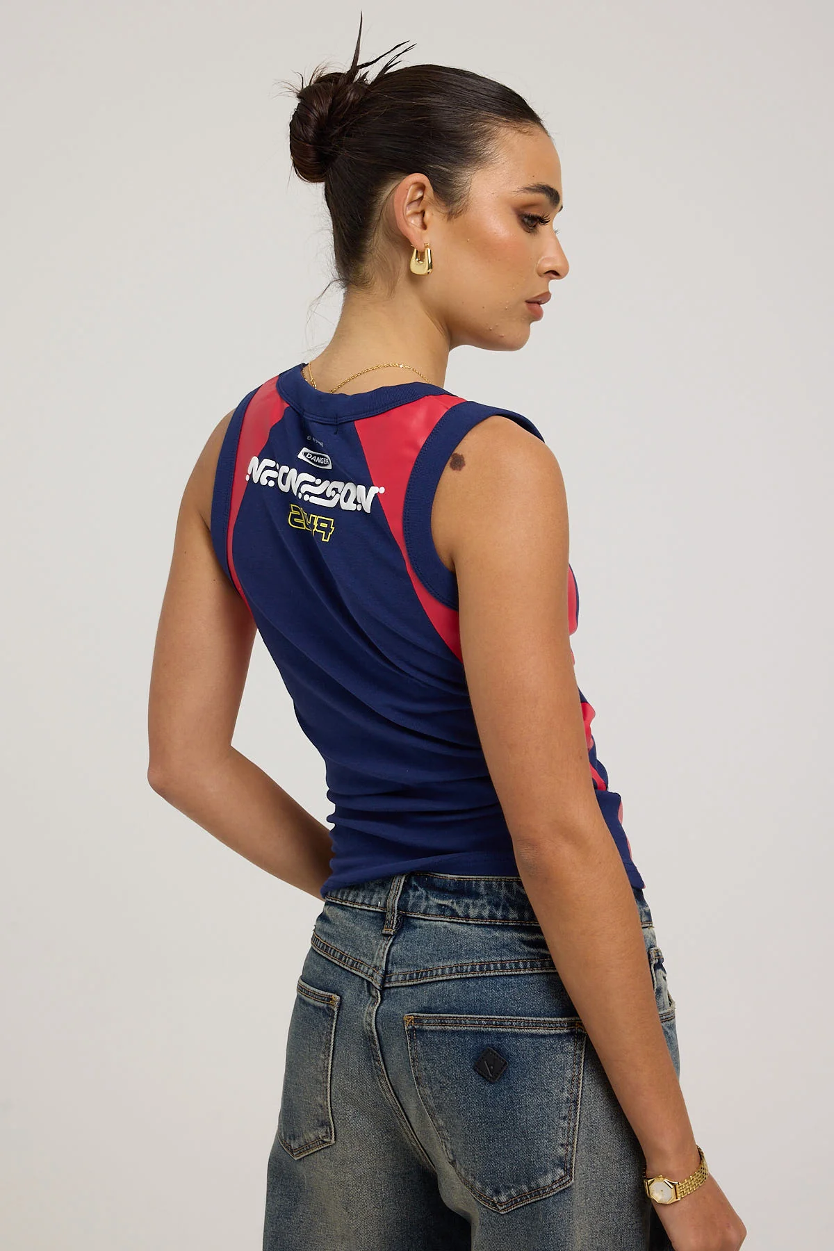 Teleport Jersey Tank Blue/Red 5 Teleport Jersey Tank Blue/Red