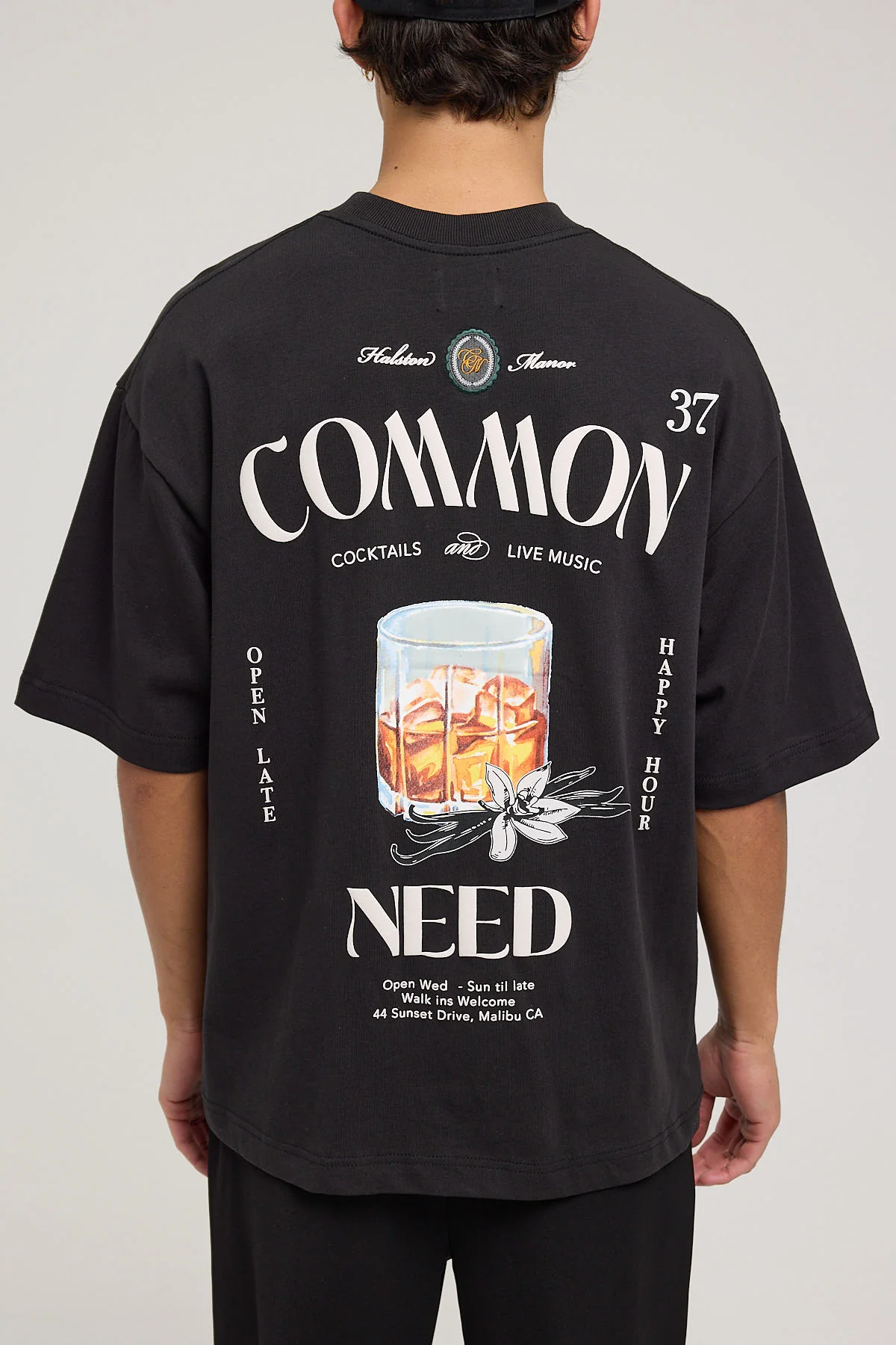 Spiced Whiskey Heavyweight Easy Tee Night Black 8 Spiced Whiskey Heavyweight Easy Tee Night Black
