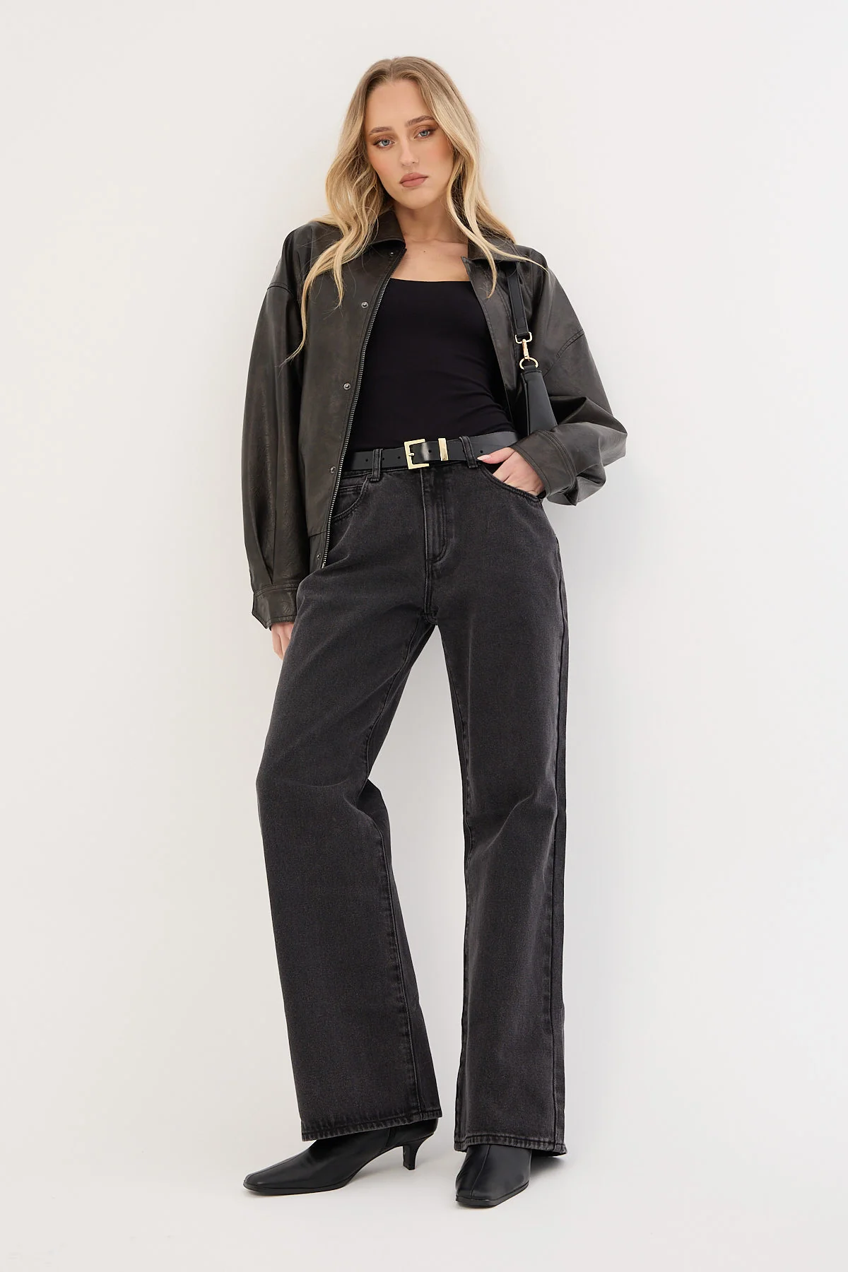 95 Mid Baggy Petite Jeans Heidi Black