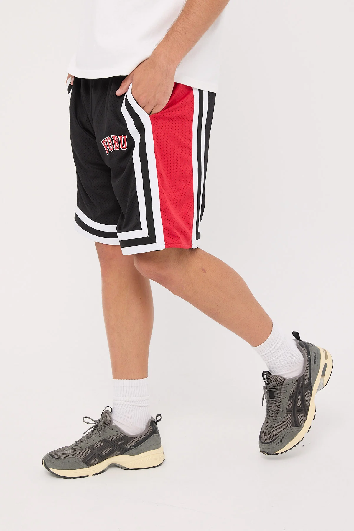 College Mesh Shorts Black/Red/White 4 College Mesh Shorts Black/Red/White