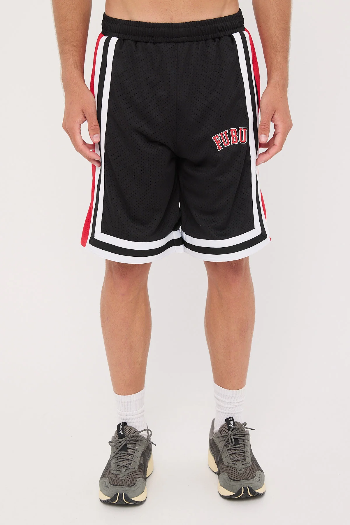 College Mesh Shorts Black/Red/White 7 College Mesh Shorts Black/Red/White