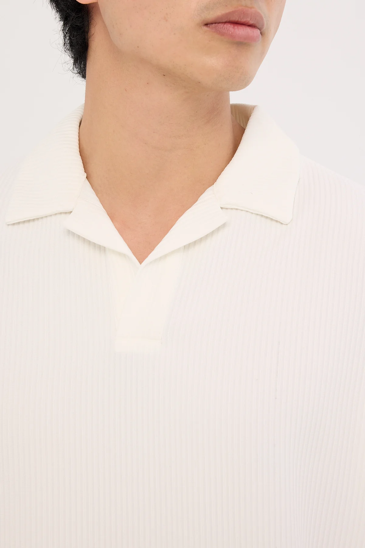 Austin Pleated Polo White 3 Austin Pleated Polo White